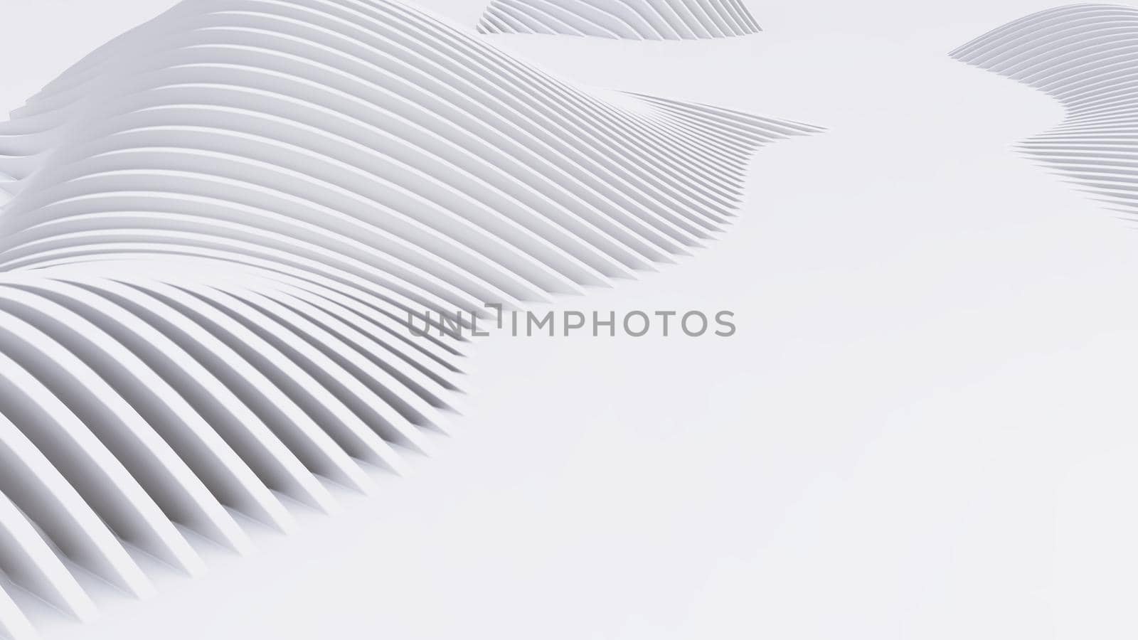 Abstract Curved Shapes. White Circular Background. Abstract background. 3d illustration