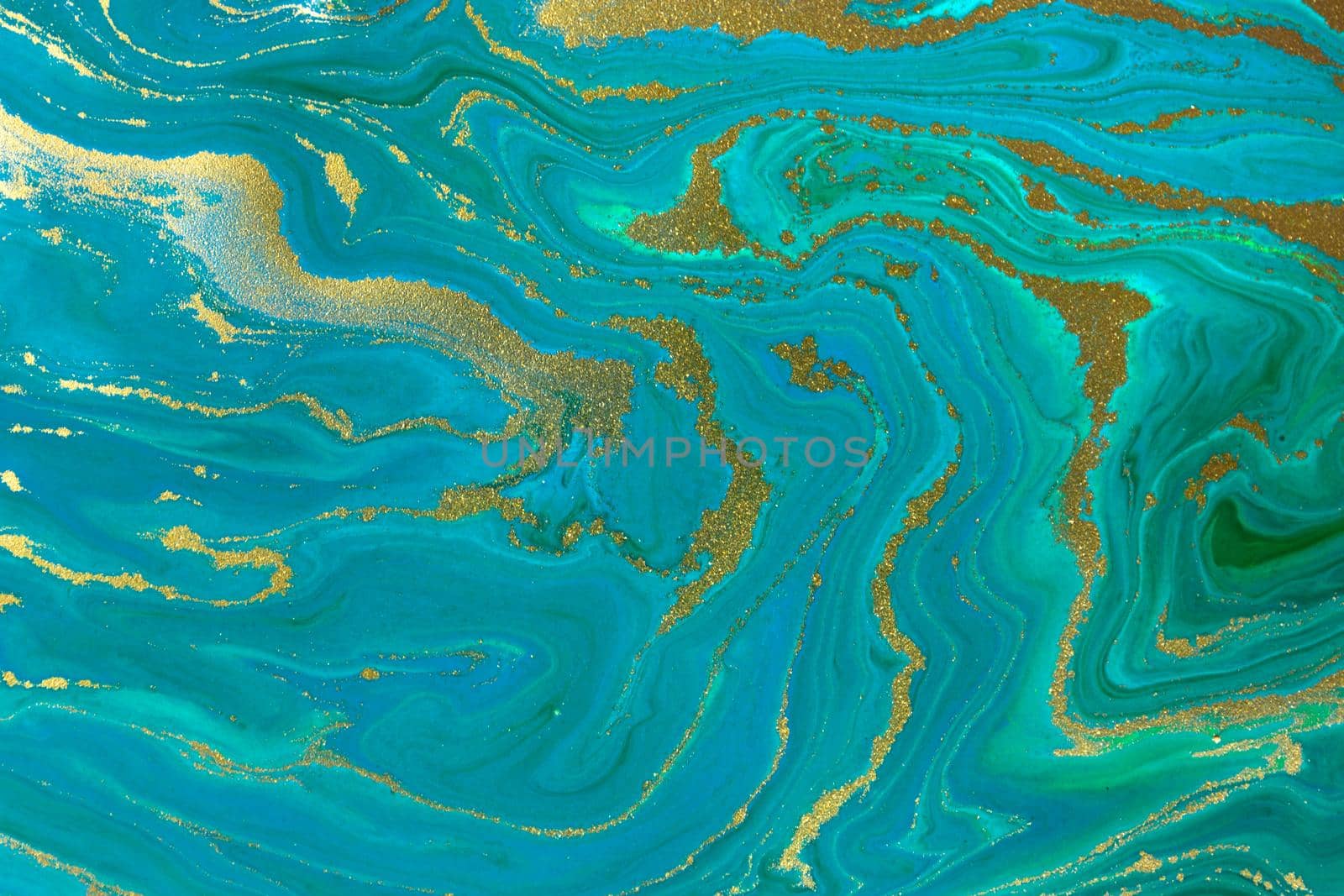 Blue and gold trendy artwork for home decoration