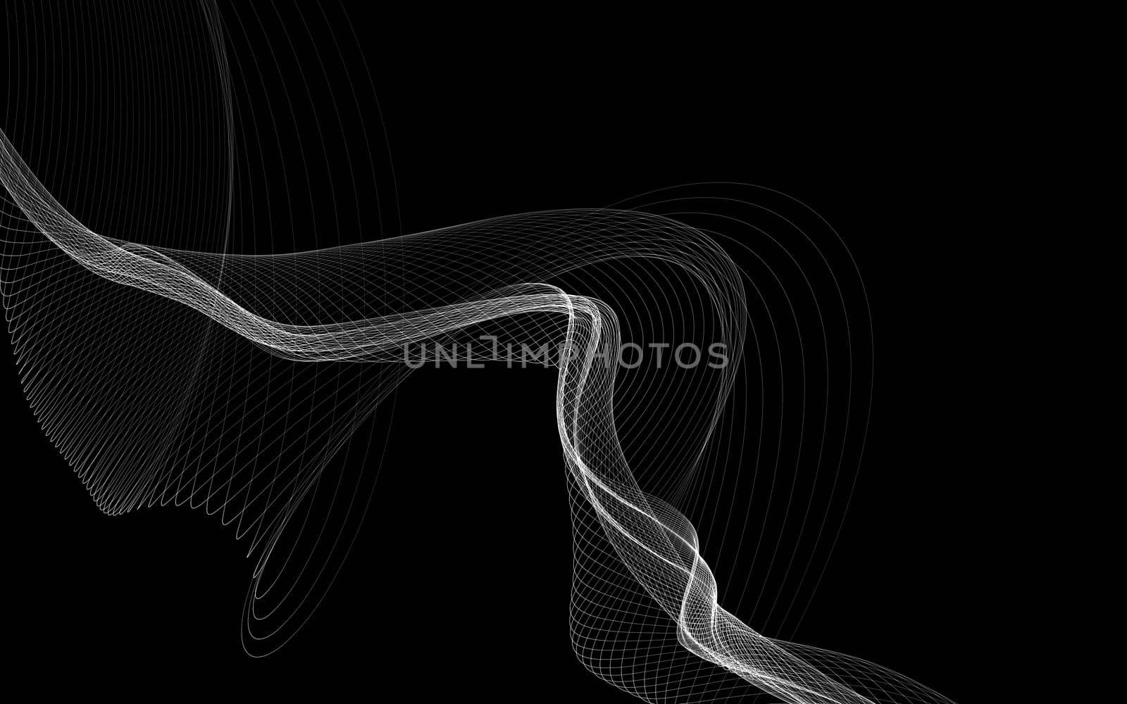 Dark abstract background with a glowing abstract waves, abstract background