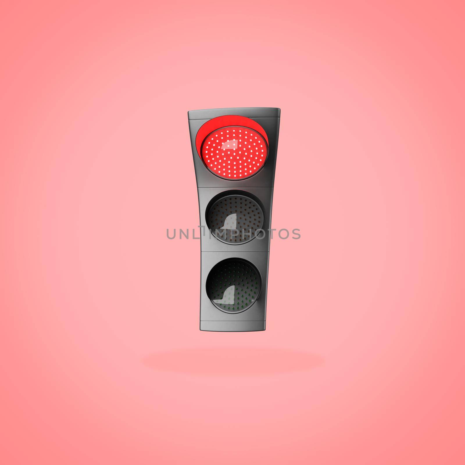 Red Traffic Lights on Red Background by make