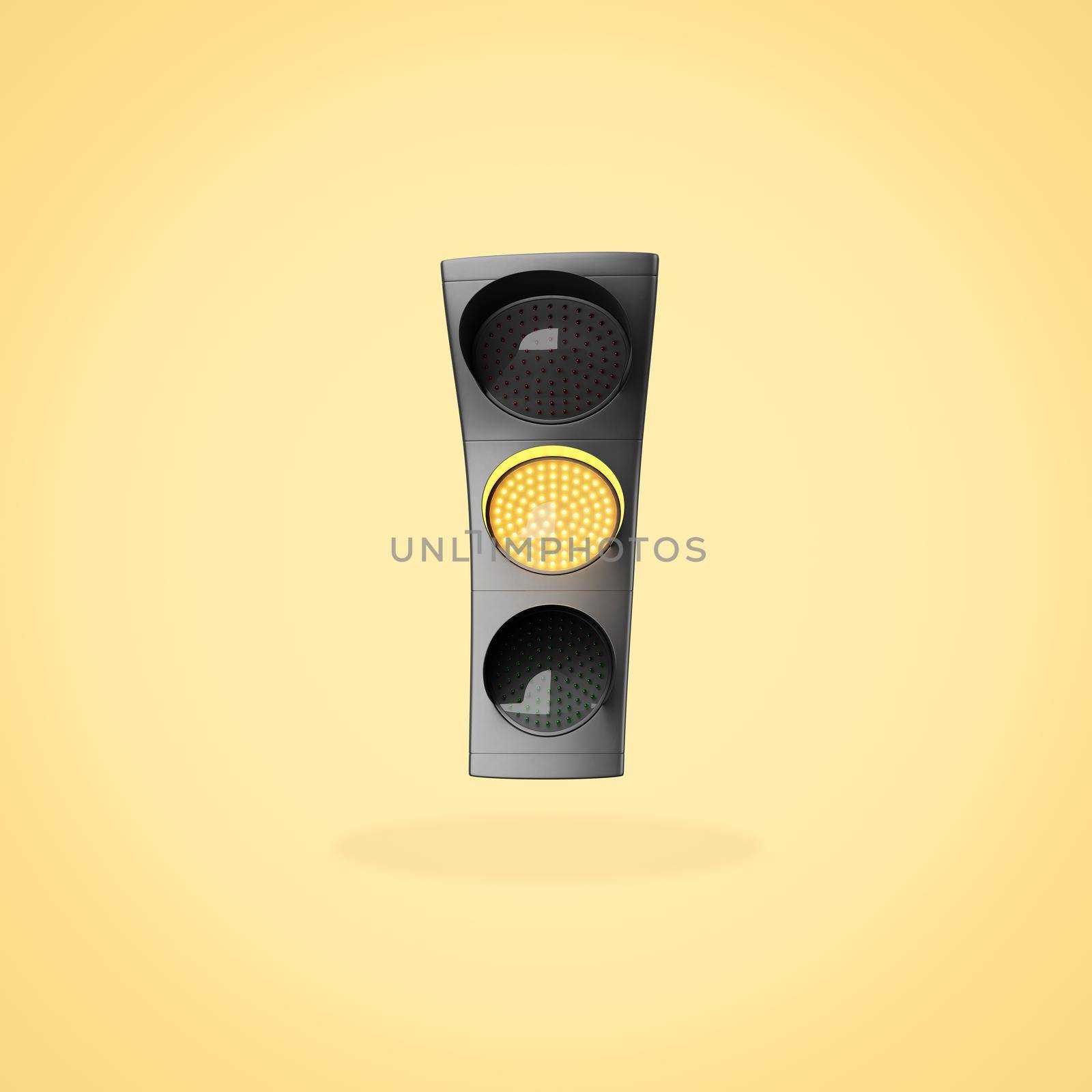 Yellow Traffic Lights on Yellow Background by make