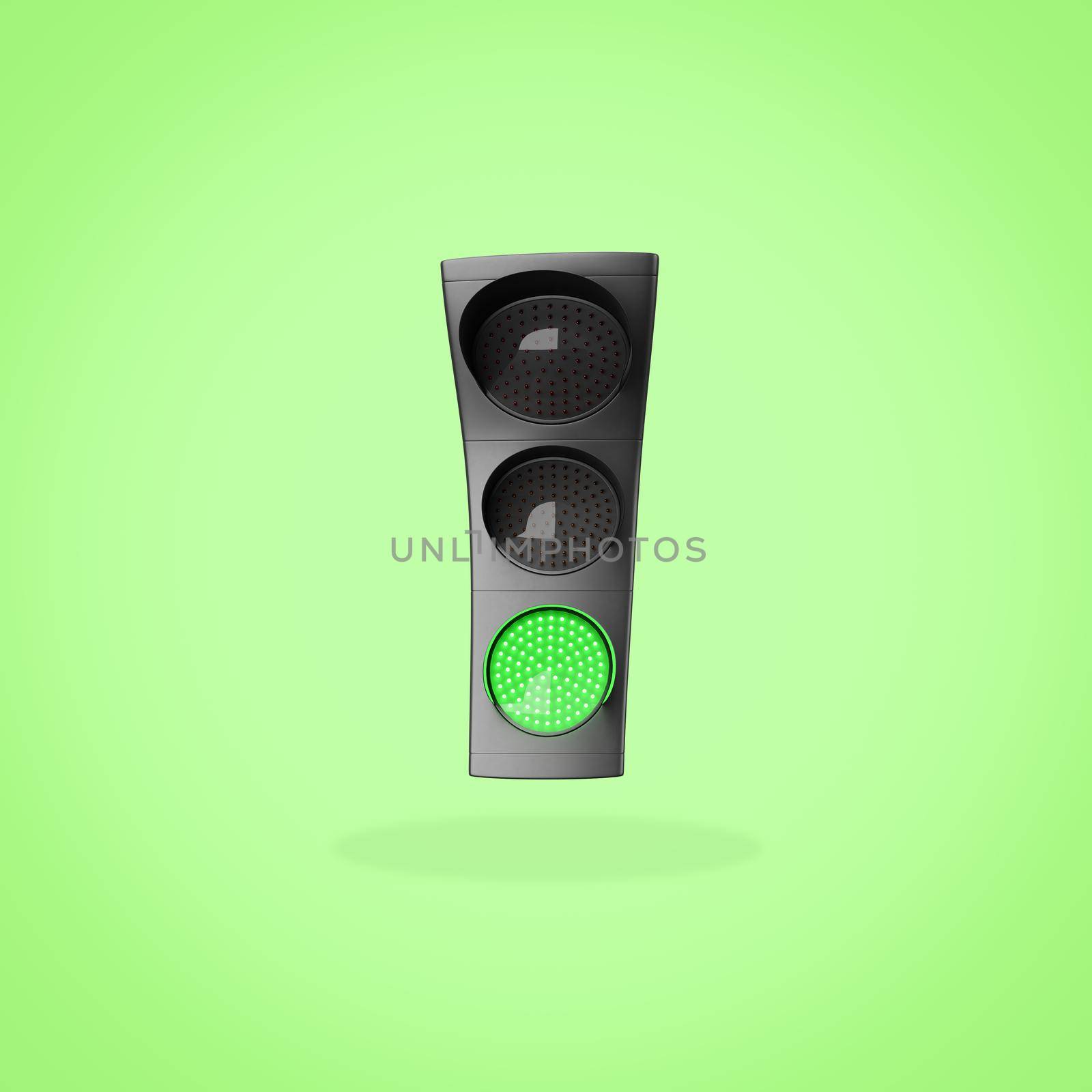 Green Traffic Lights on Green Background by make