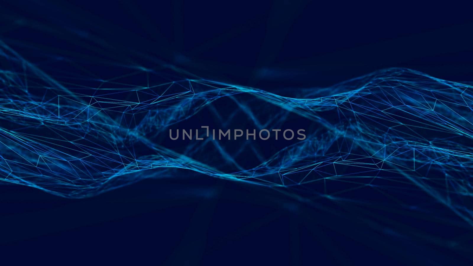 Digital wave of particles. Abstract technology background. Seamless loop 4k.