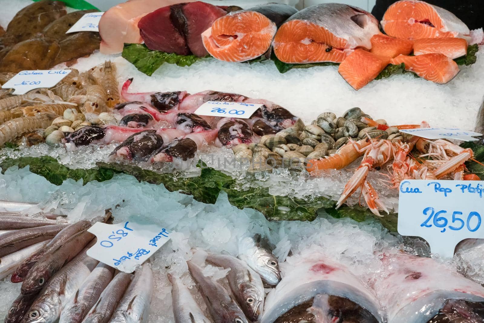 Fresh seafood and fish for sale by elxeneize