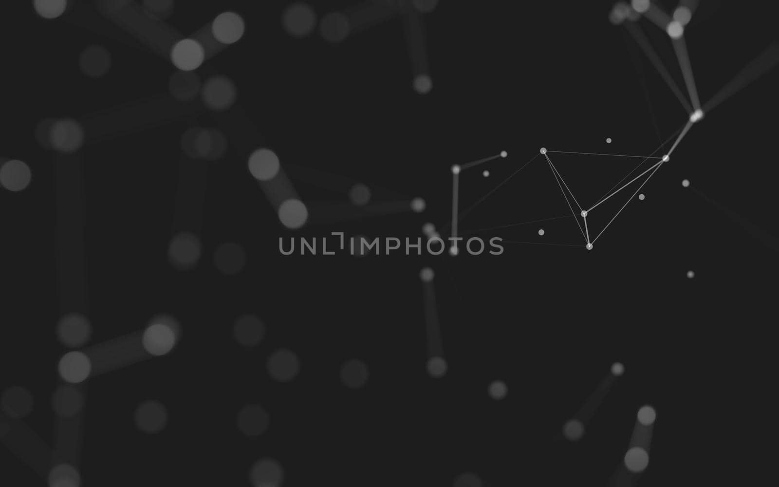 Abstract background. Molecules technology with polygonal shapes, connecting dots and lines. Connection structure. Big data visualization.  by teerawit