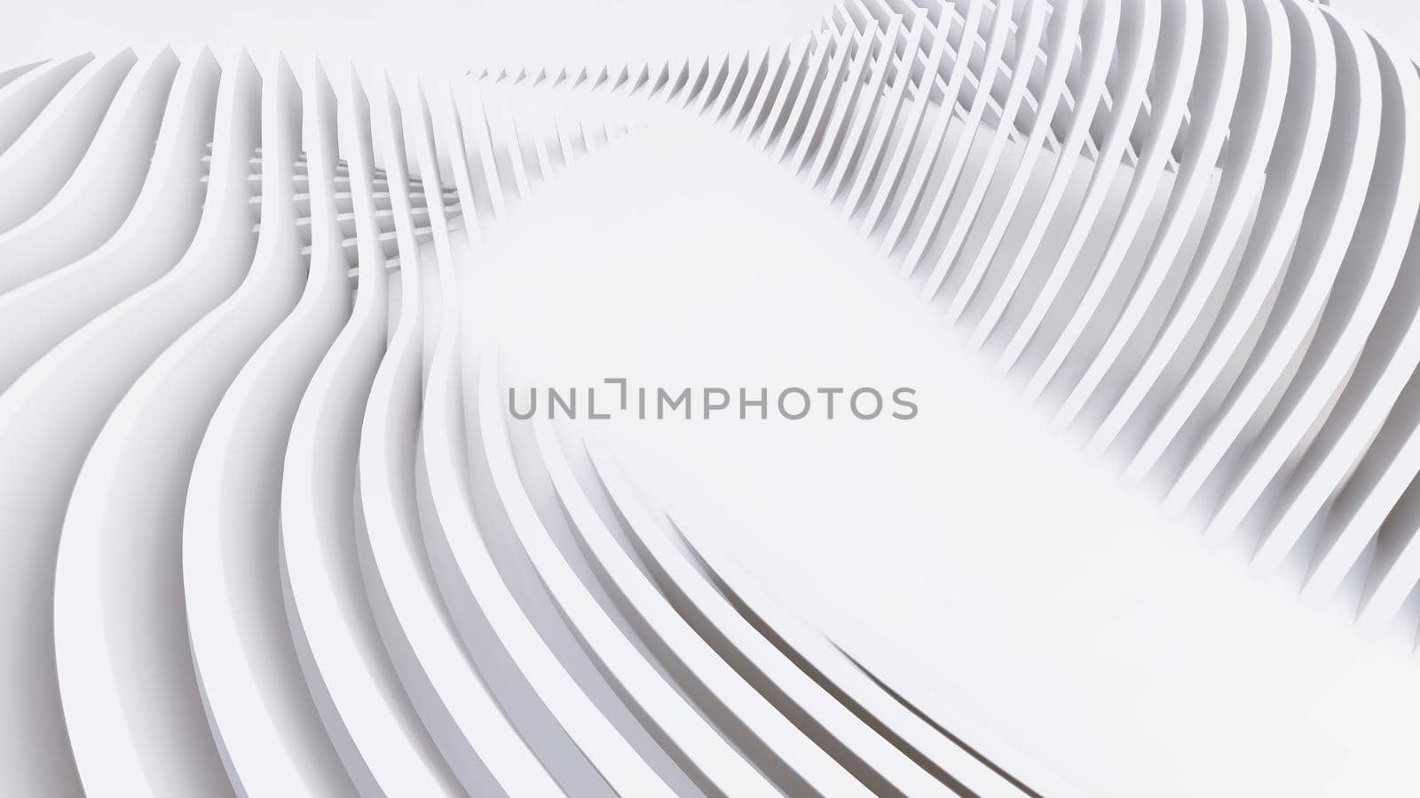 Abstract Curved Shapes. White Circular Background.  by teerawit