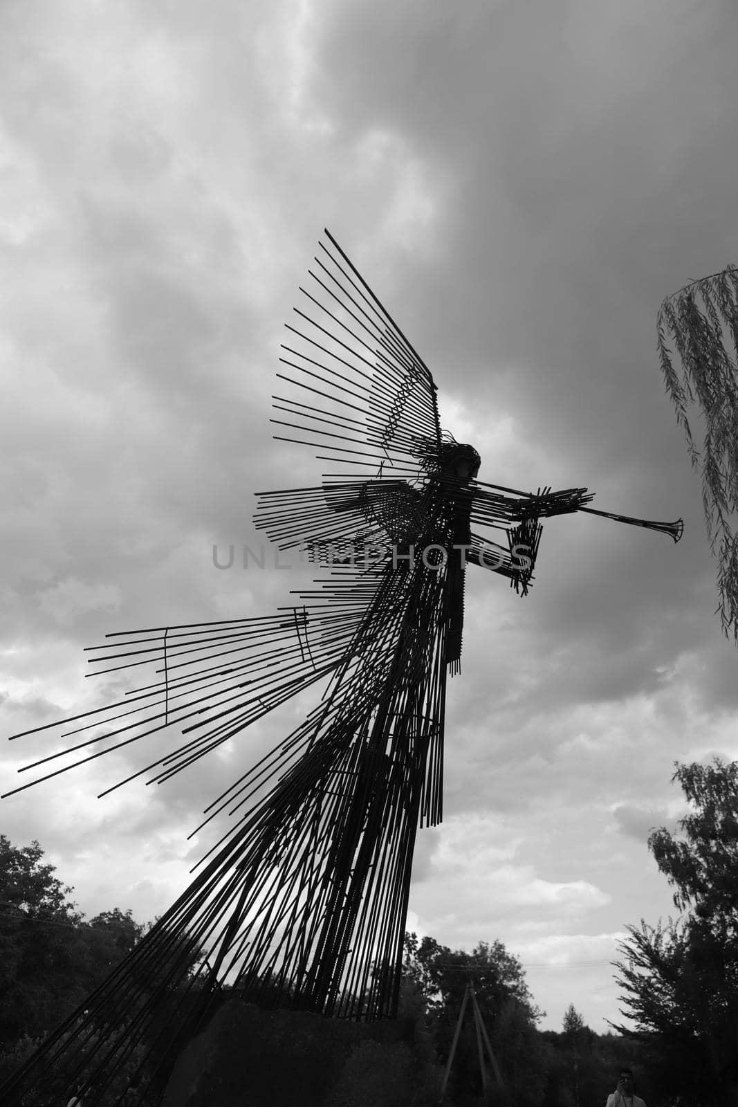 Metallic Angel Monument in Chernobyl Exclusion Zone, Ukraine