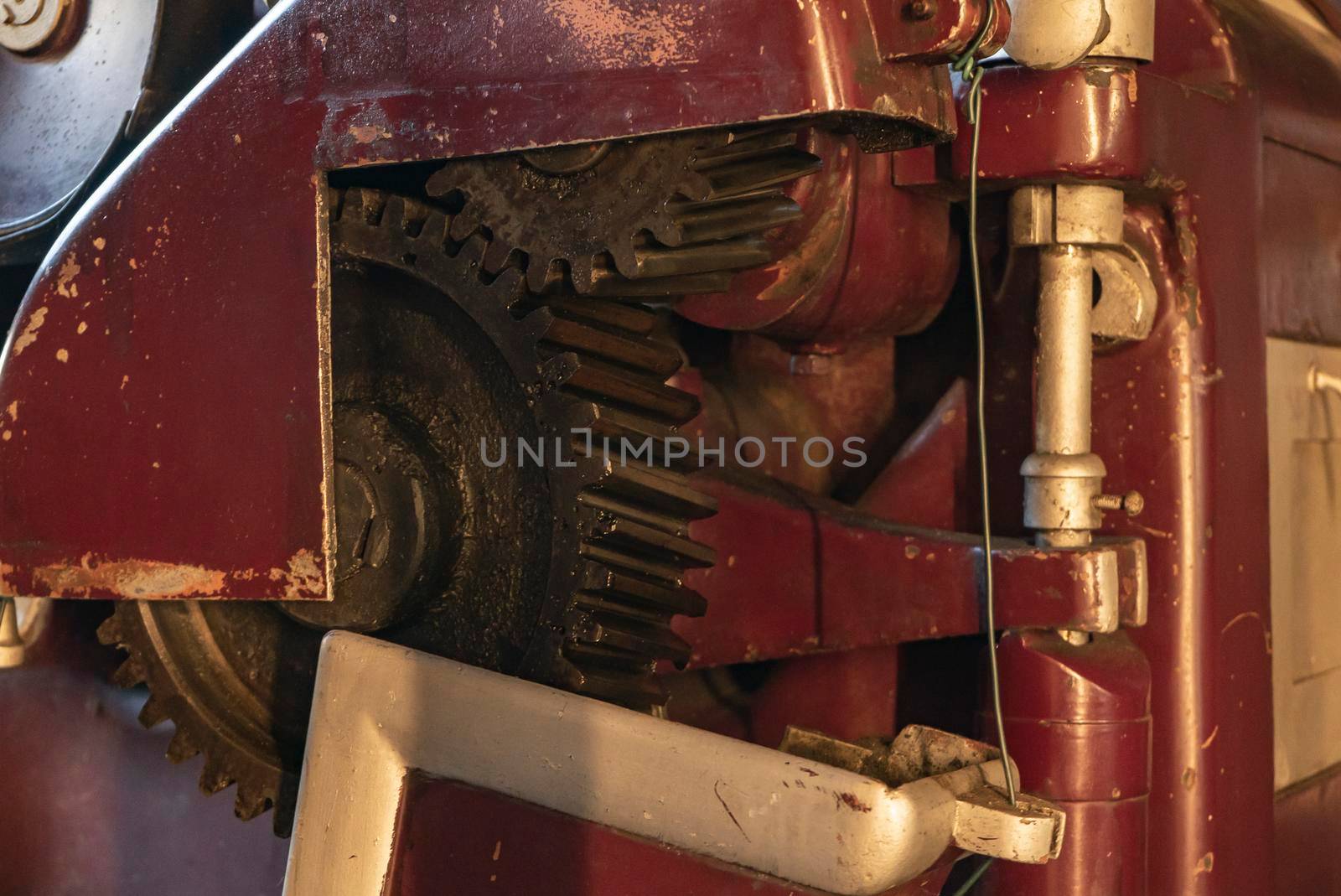 Old Gears in historical industrial machinery detail