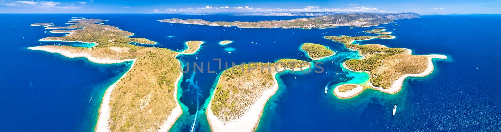 Archipelago of Croatia. Paklenski Otoci islands aerial view, tourist region of Dalmatia, Croatia