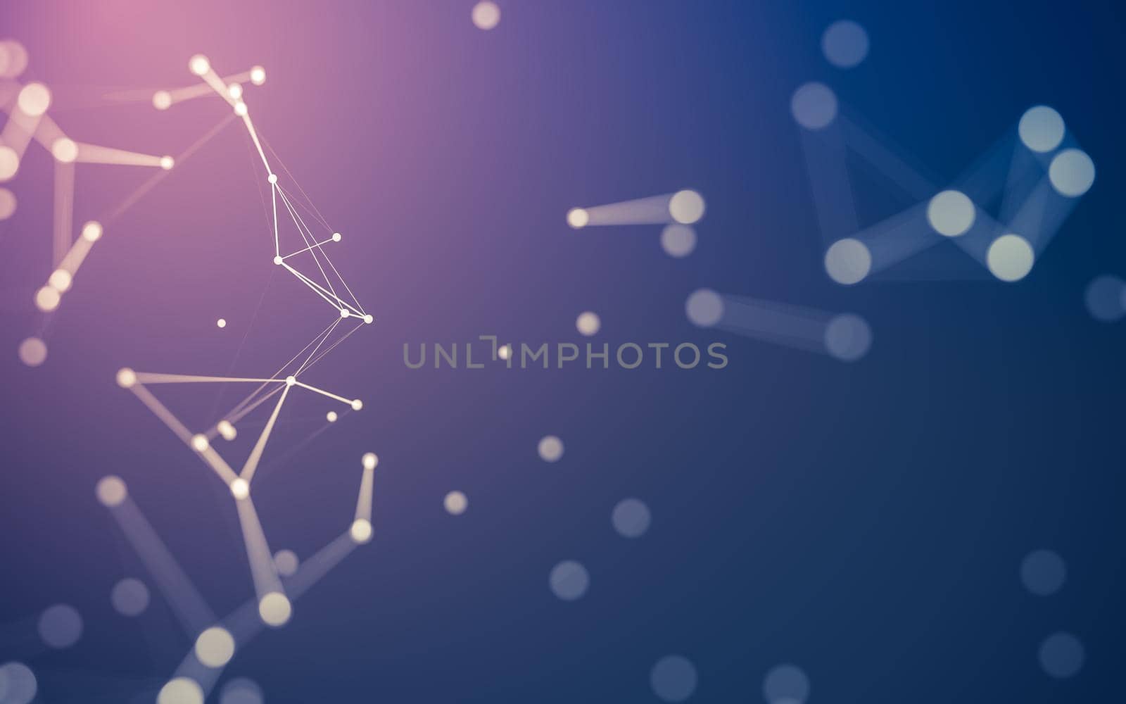 Abstract background. Molecules technology with polygonal shapes, connecting dots and lines. Connection structure. Big data visualization.