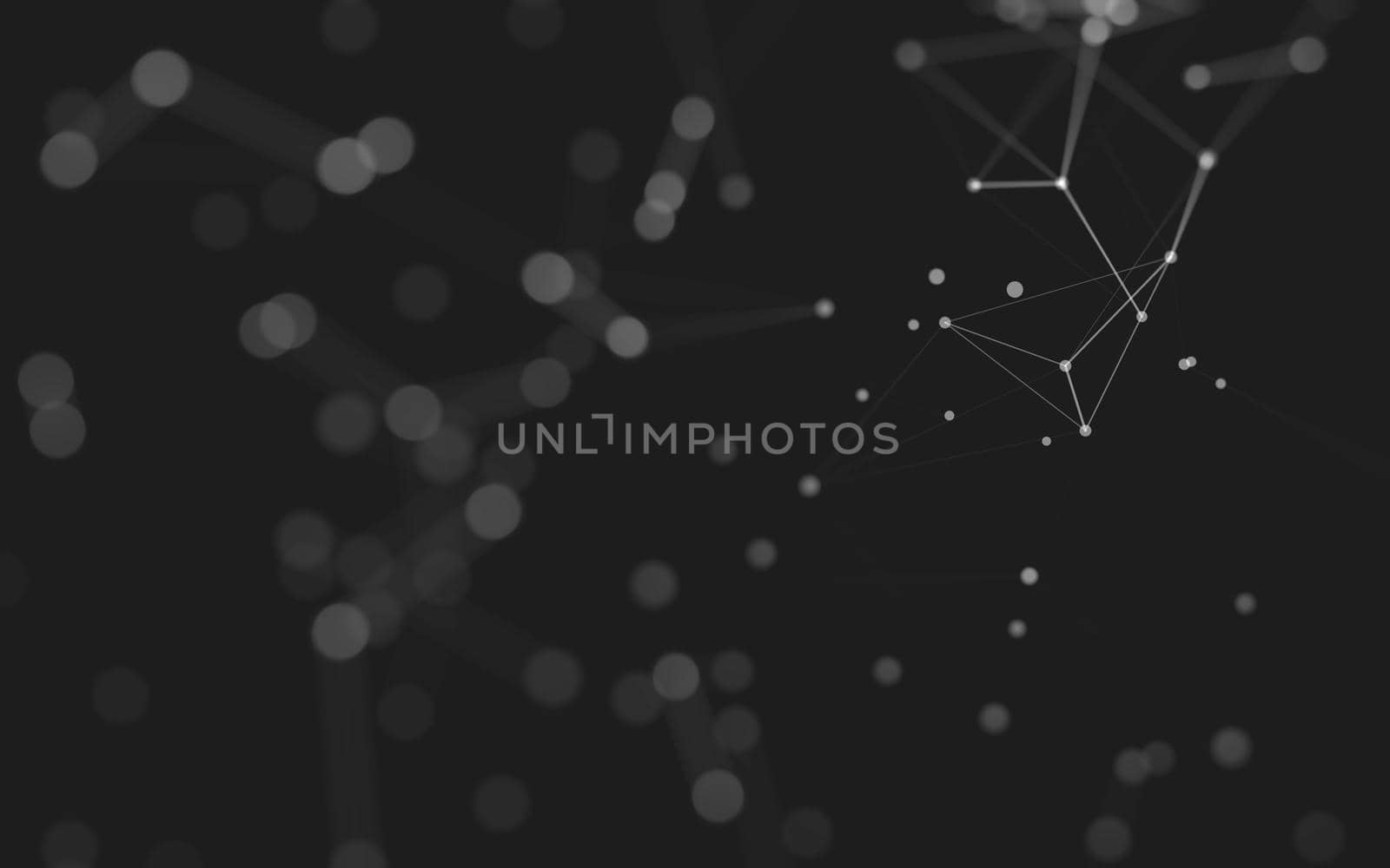 Abstract background. Molecules technology with polygonal shapes, connecting dots and lines. Connection structure. Big data visualization.  by teerawit