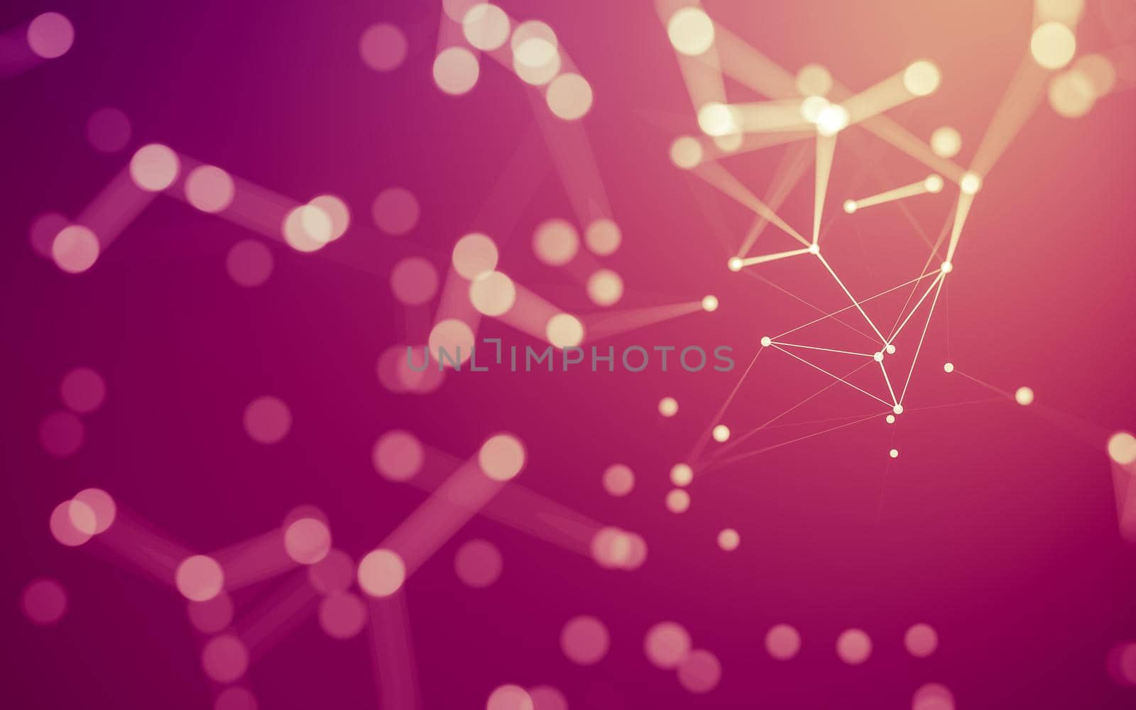 Abstract background. Molecules technology with polygonal shapes, connecting dots and lines. Connection structure. Big data visualization.  by teerawit