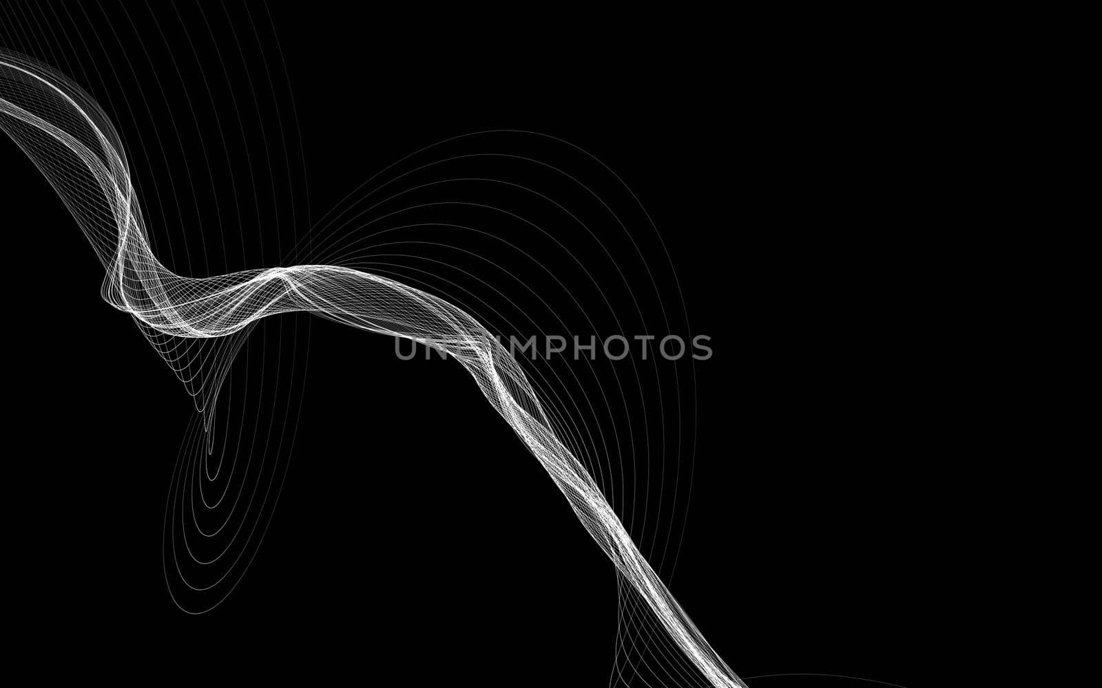 Dark abstract background with a glowing abstract waves, abstract background