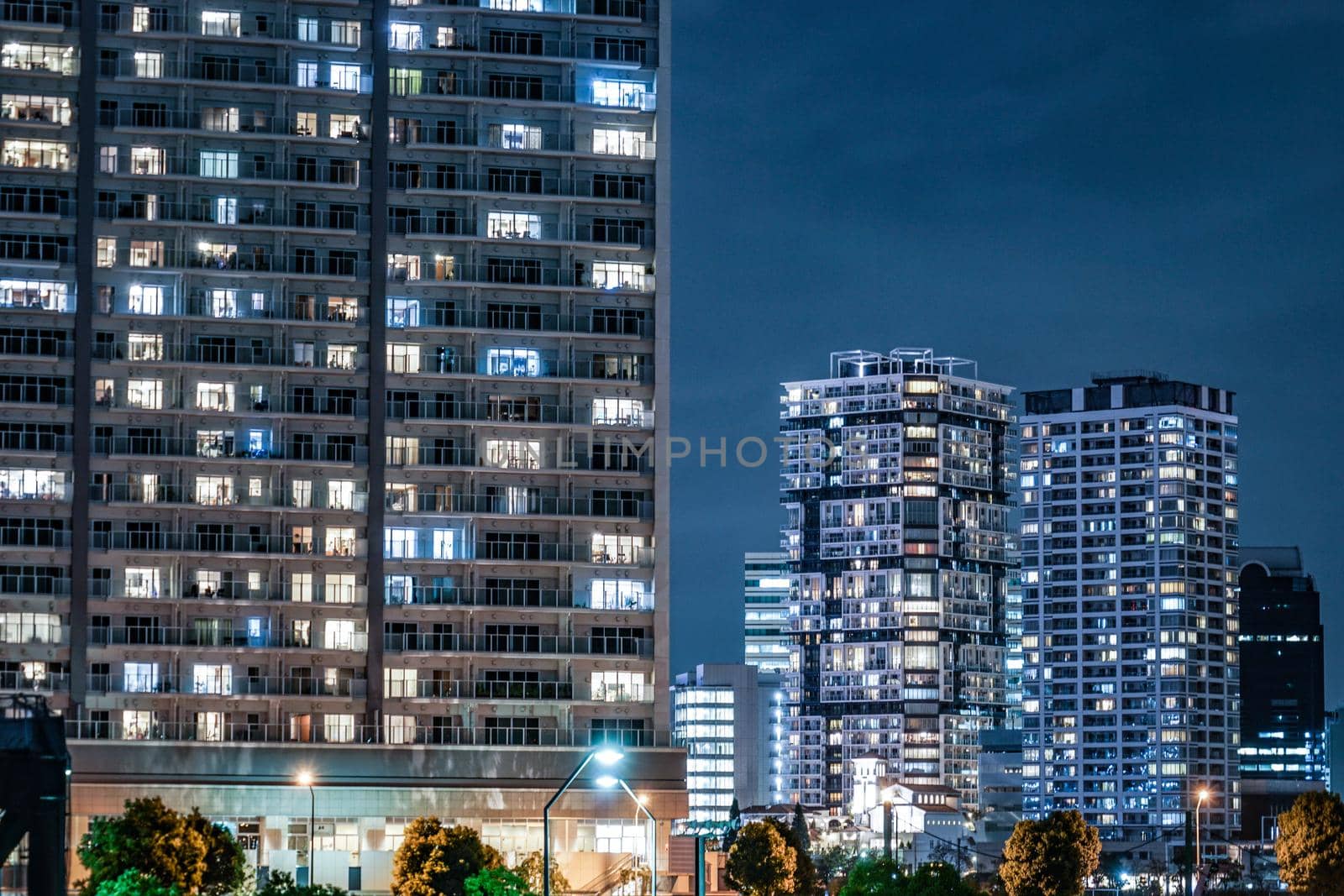 Night view of Yokohama, Minato Mirai. Shooting Location: Yokohama-city kanagawa prefecture