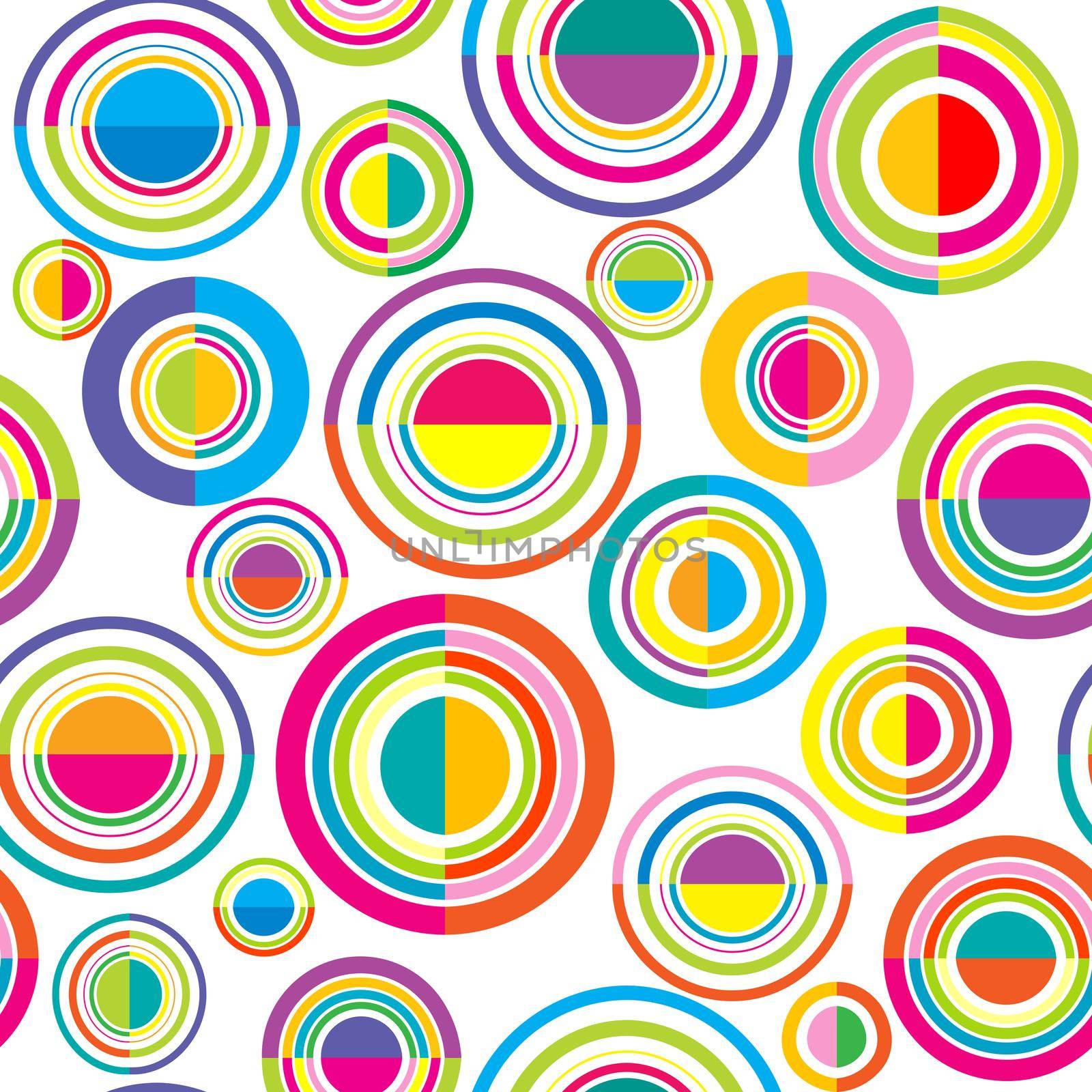 Colorful seamless pattern with circles and round shapes