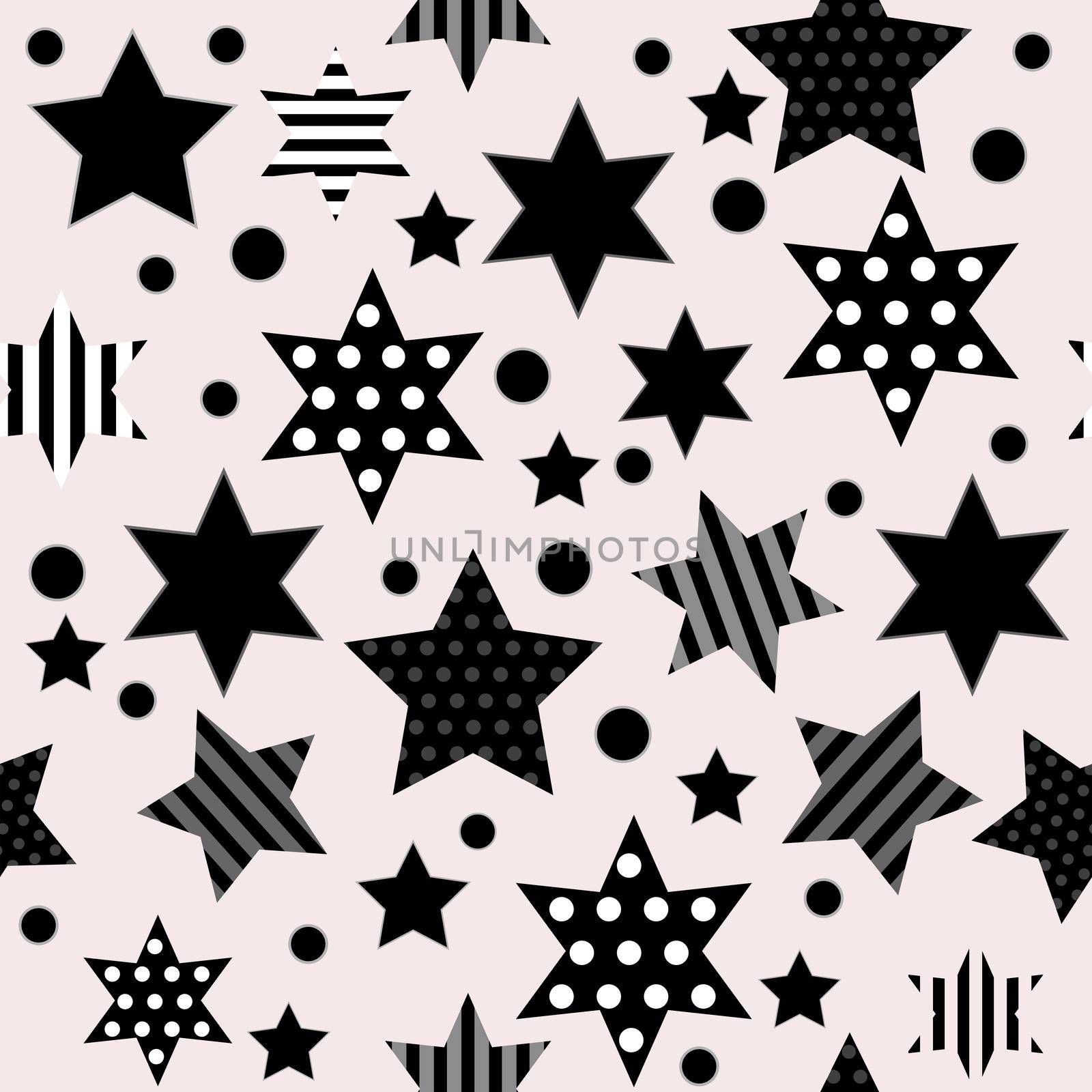 Abstract seamless background with star shapes and dots by hibrida13