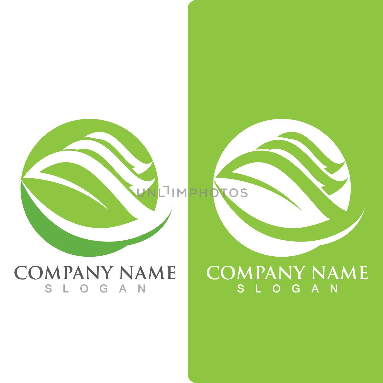  leaf ecology Logos of green Tree nature element vector