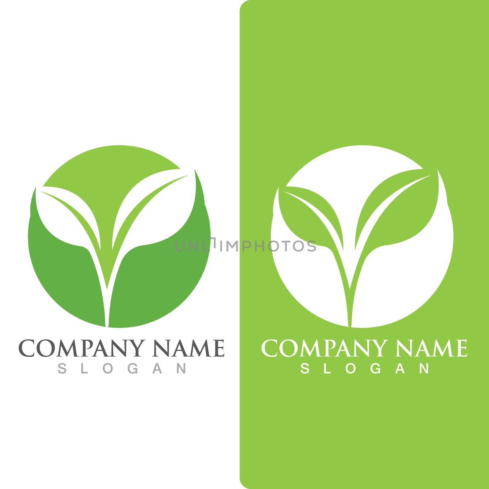  leaf ecology Logos of green Tree nature element  by Mrsongrphc