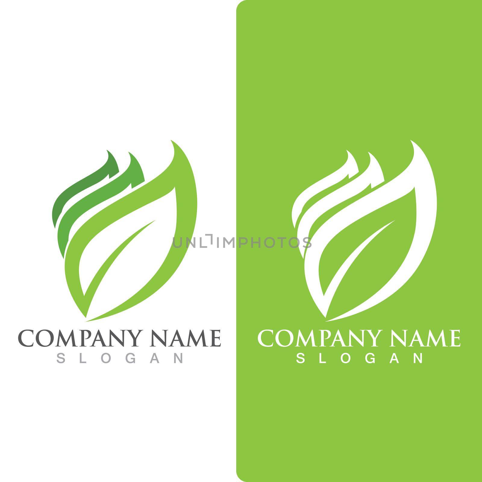  leaf ecology Logos of green Tree nature element vector