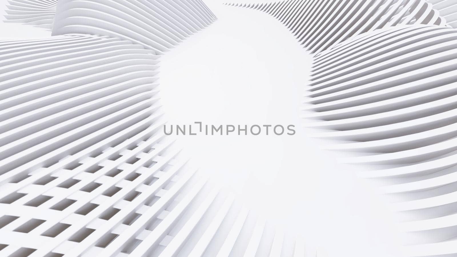 Abstract Curved Shapes. White Circular Background.  by teerawit