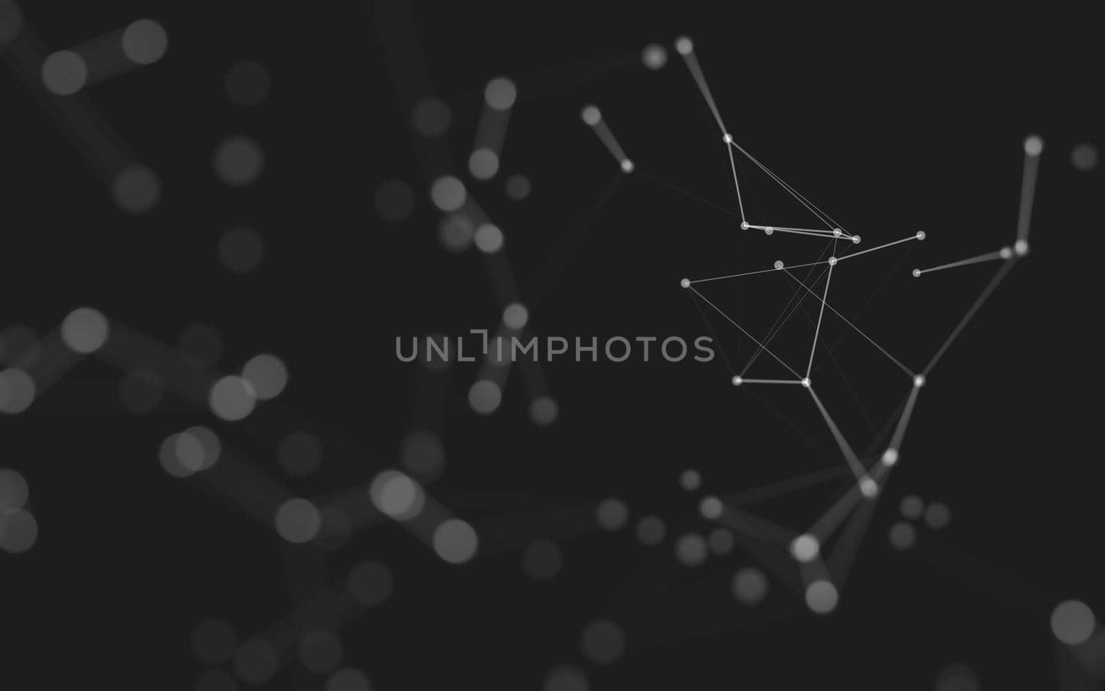 Abstract background. Molecules technology with polygonal shapes, connecting dots and lines. Connection structure. Big data visualization.  by teerawit