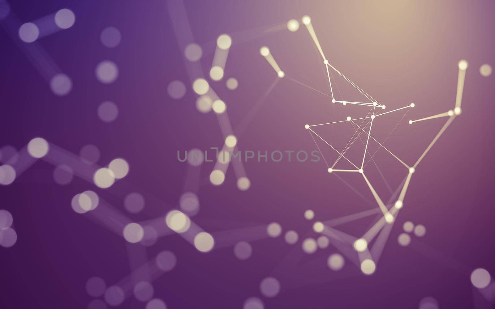 Abstract background. Molecules technology with polygonal shapes, connecting dots and lines. Connection structure. Big data visualization.  by teerawit