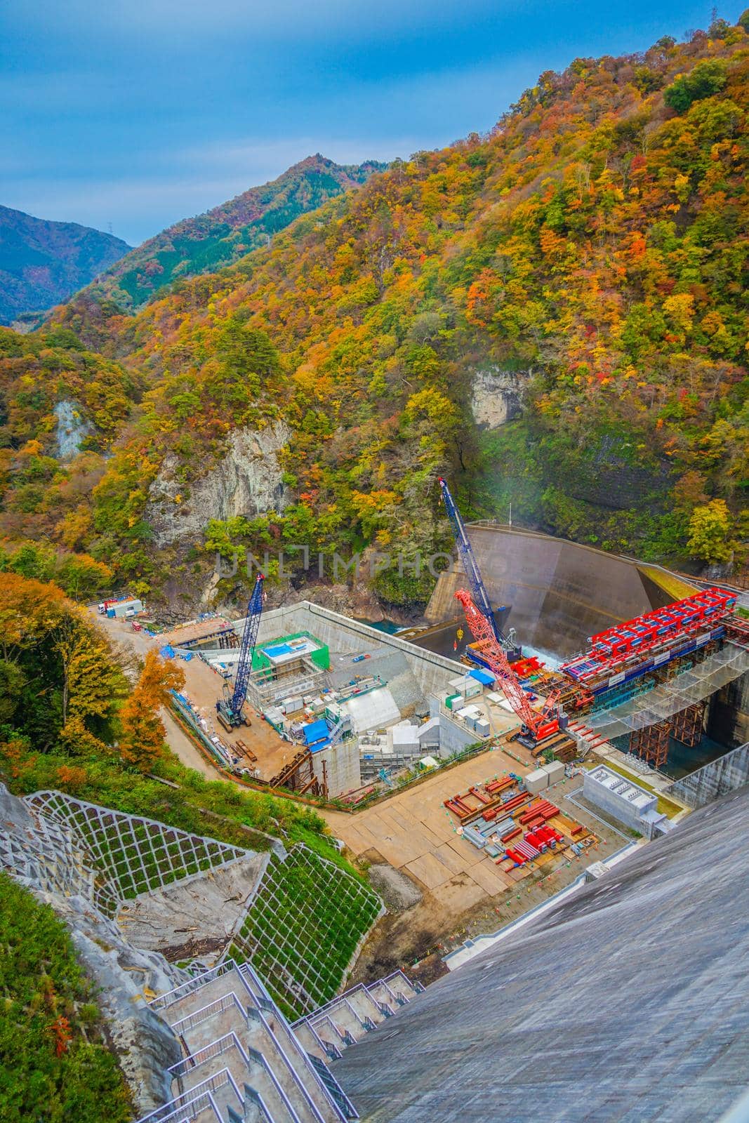 Construction site of Yamada dam. Shooting Location: Gunma Prefecture