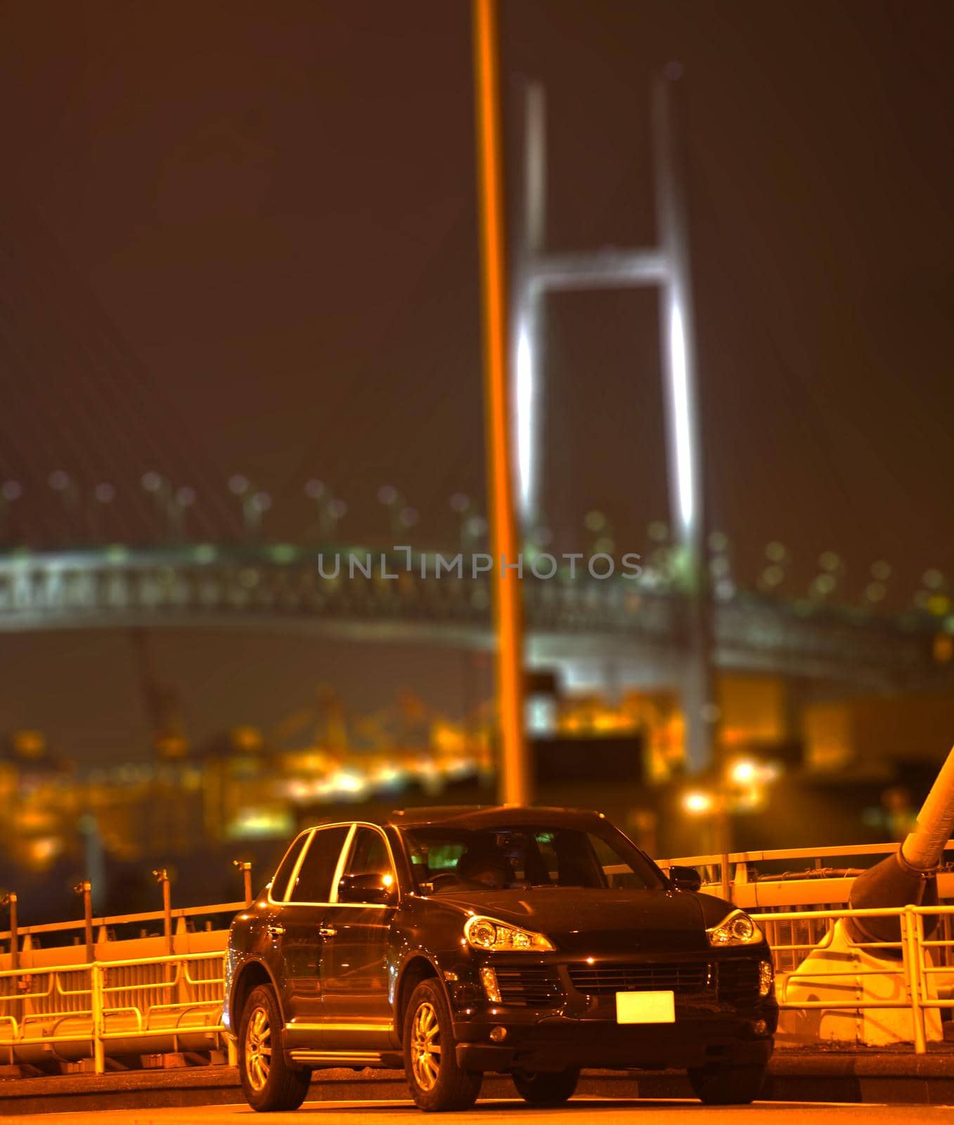 Baybridge and car. Shooting Location: Yokohama-city kanagawa prefecture
