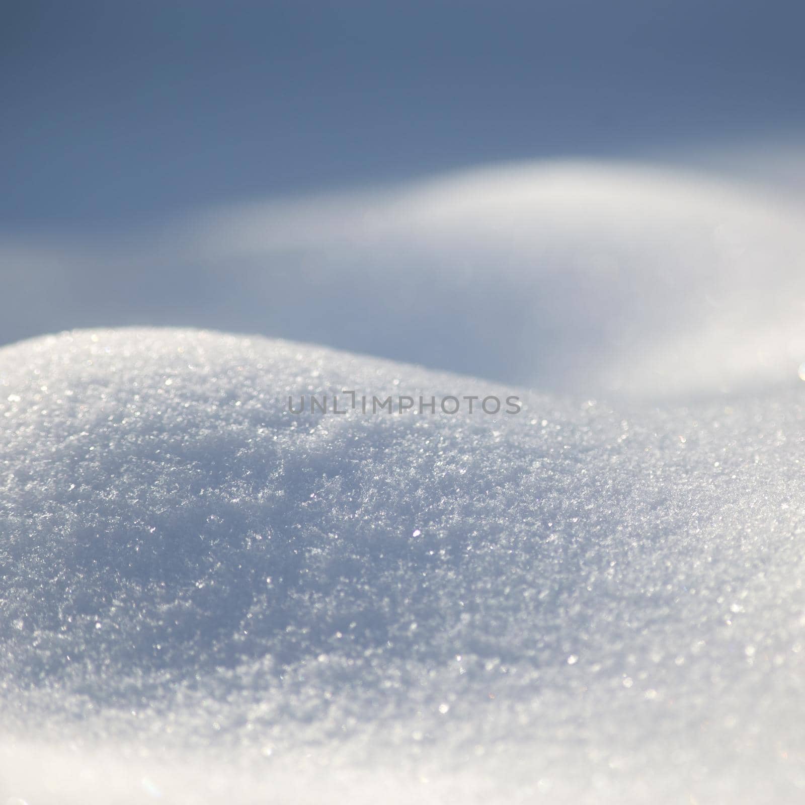 White wave made by snow, square background