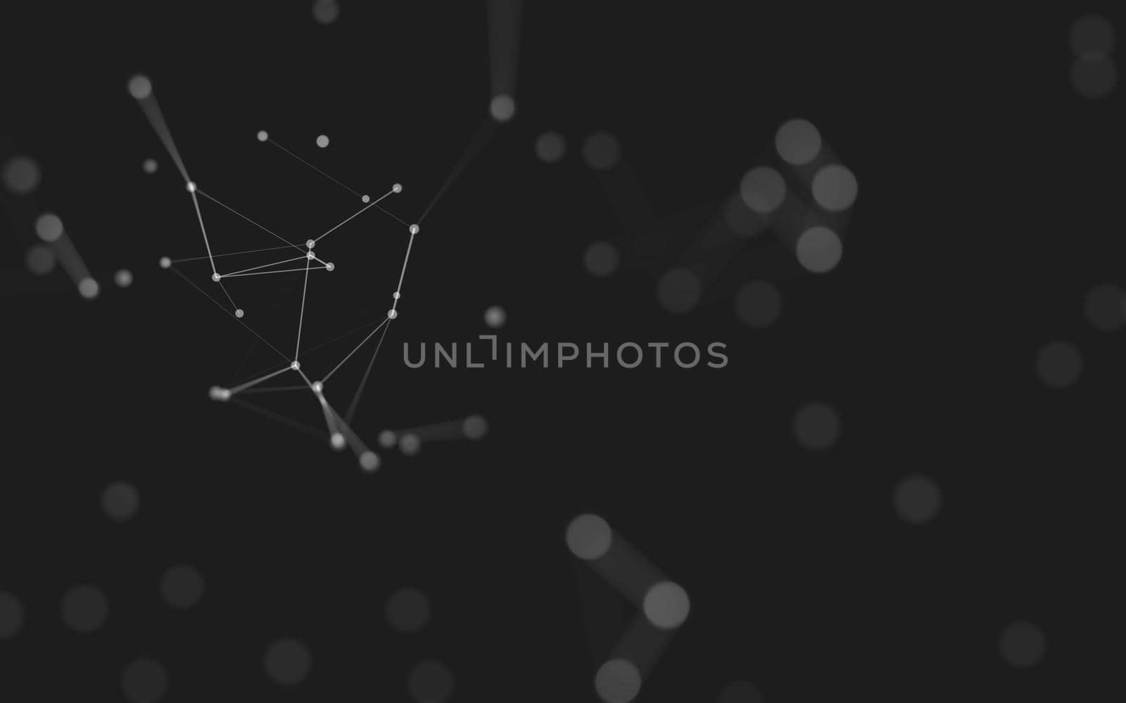 Abstract background. Molecules technology with polygonal shapes, connecting dots and lines. Connection structure. Big data visualization. 