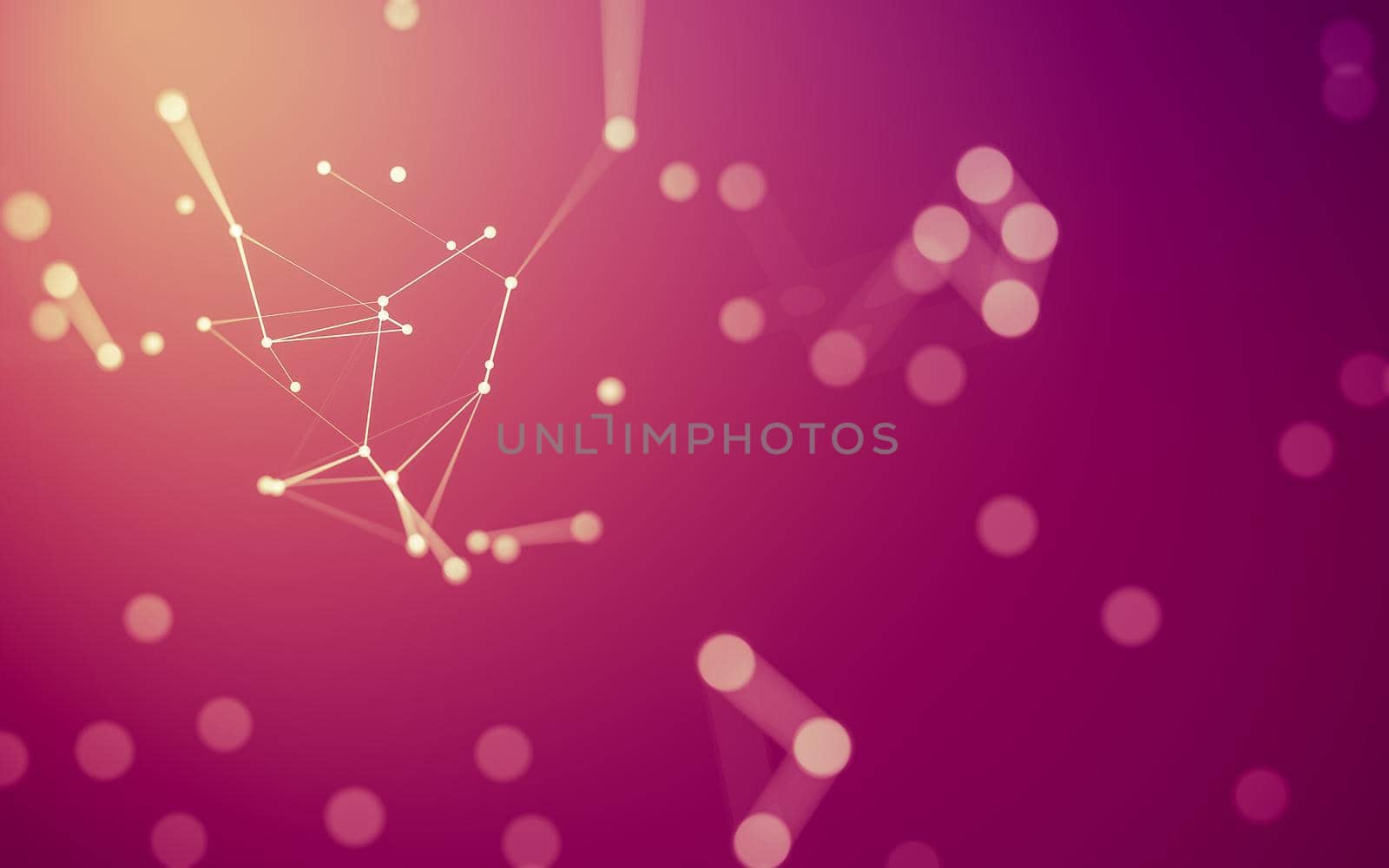 Abstract background. Molecules technology with polygonal shapes, connecting dots and lines. Connection structure. Big data visualization.  by teerawit