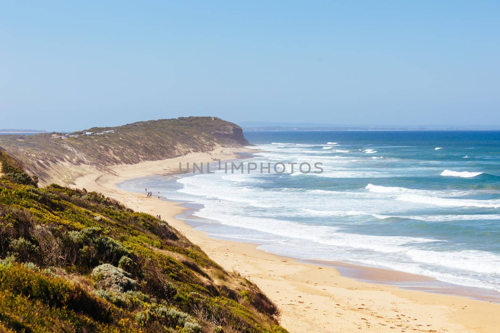 The idyllic Thirteenth Beach at Charlemont Reef near Barwon Heads on a hot summer's day in Victoria, Australia