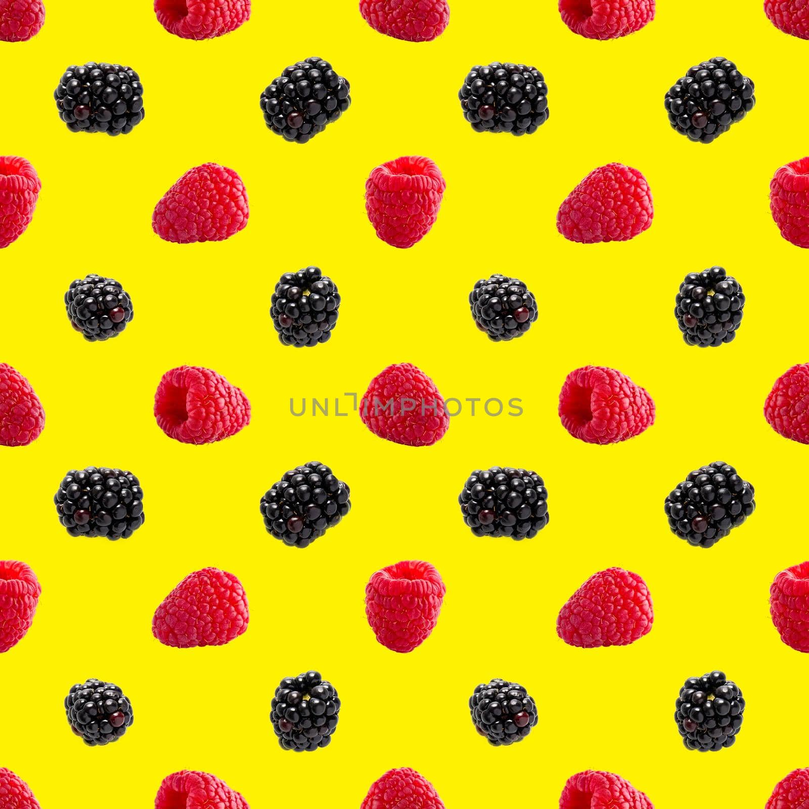 Seamless pattern with raspberry and bramble. pattern for package design, abstract background by PhotoTime