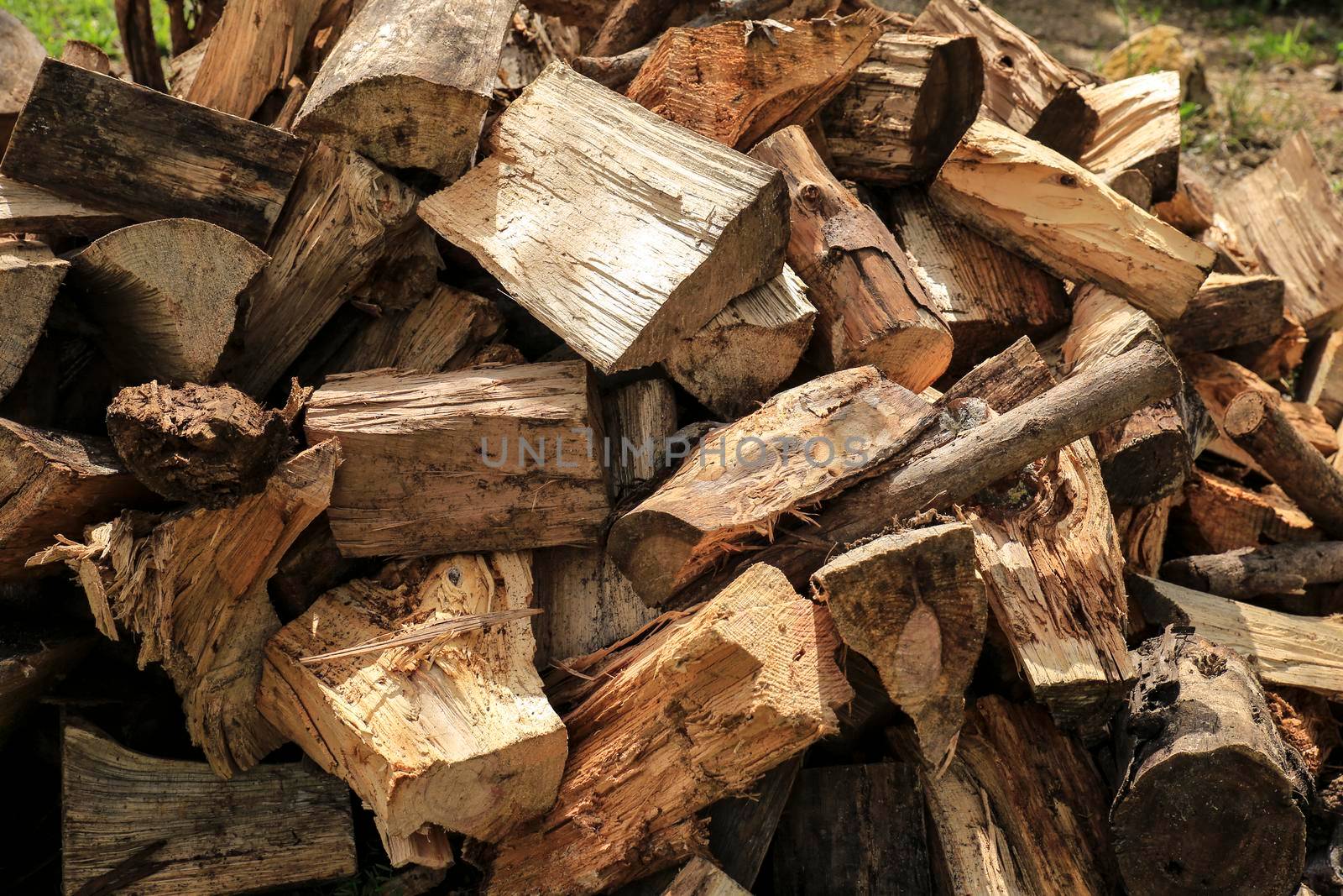 Cut firewood for sale in the countryside in Spain