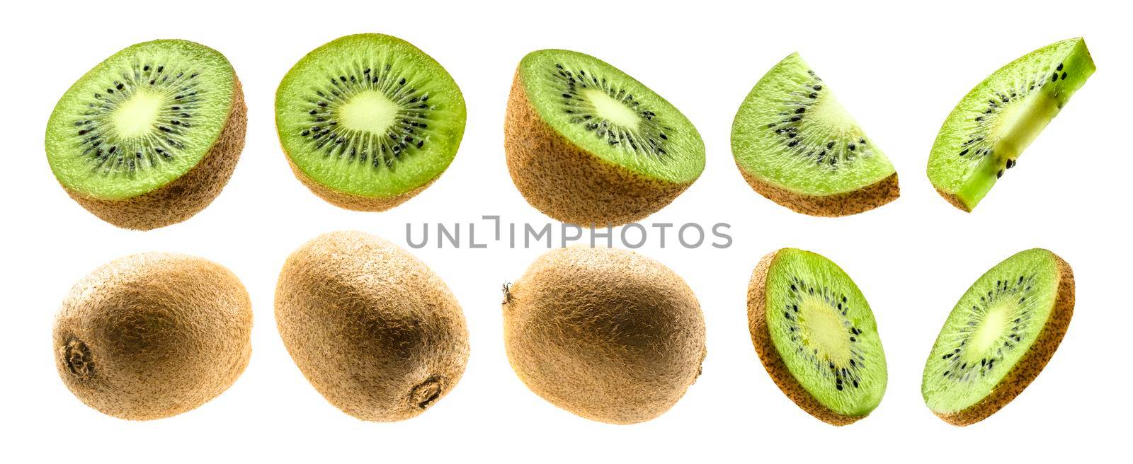 Kiwi fruit levitating on a white background by butenkow