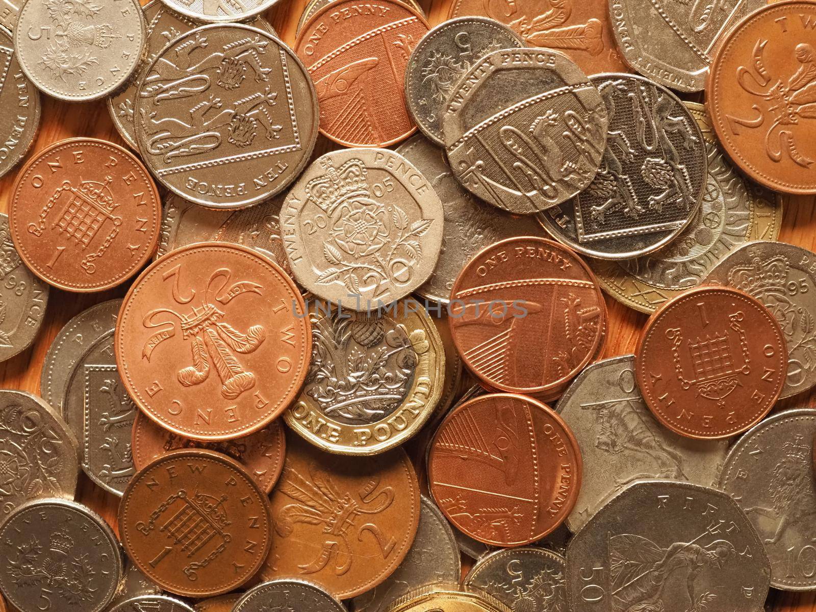 Pound coins United Kingdom currency by claudiodivizia