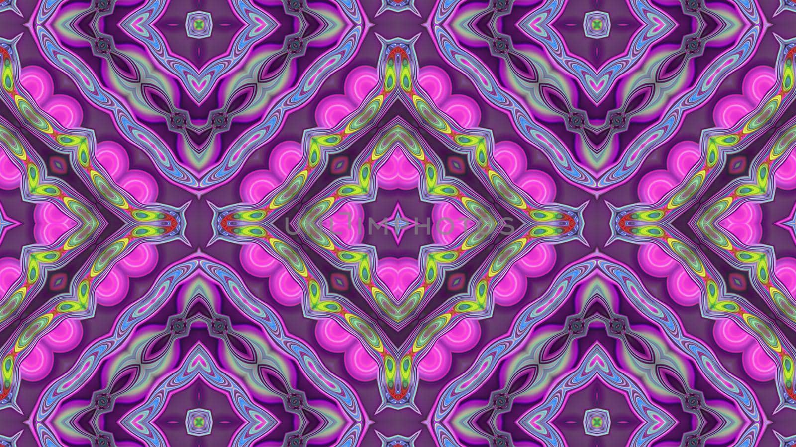 Abstract pink kaleidoscope background with symmetrical pattern