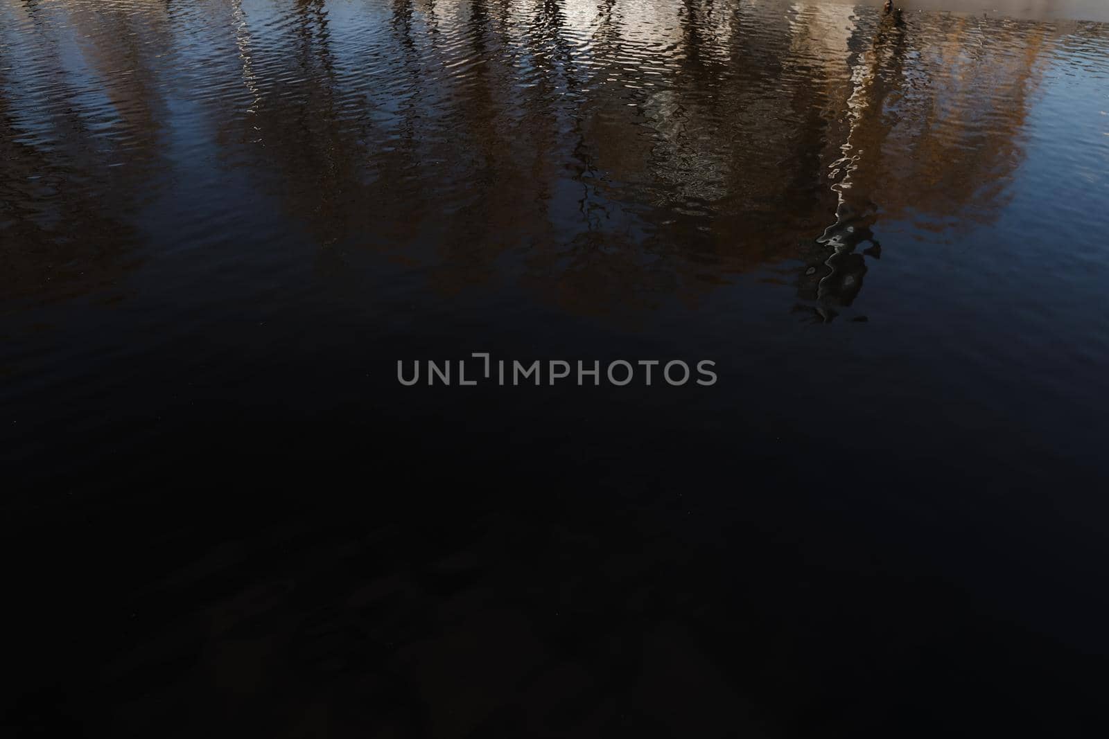 beautiful blue sky reflected in the water