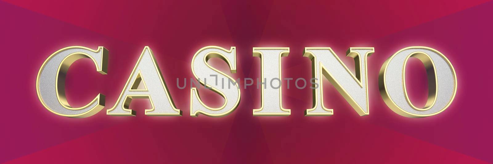 Casino banner with 3d golden letters