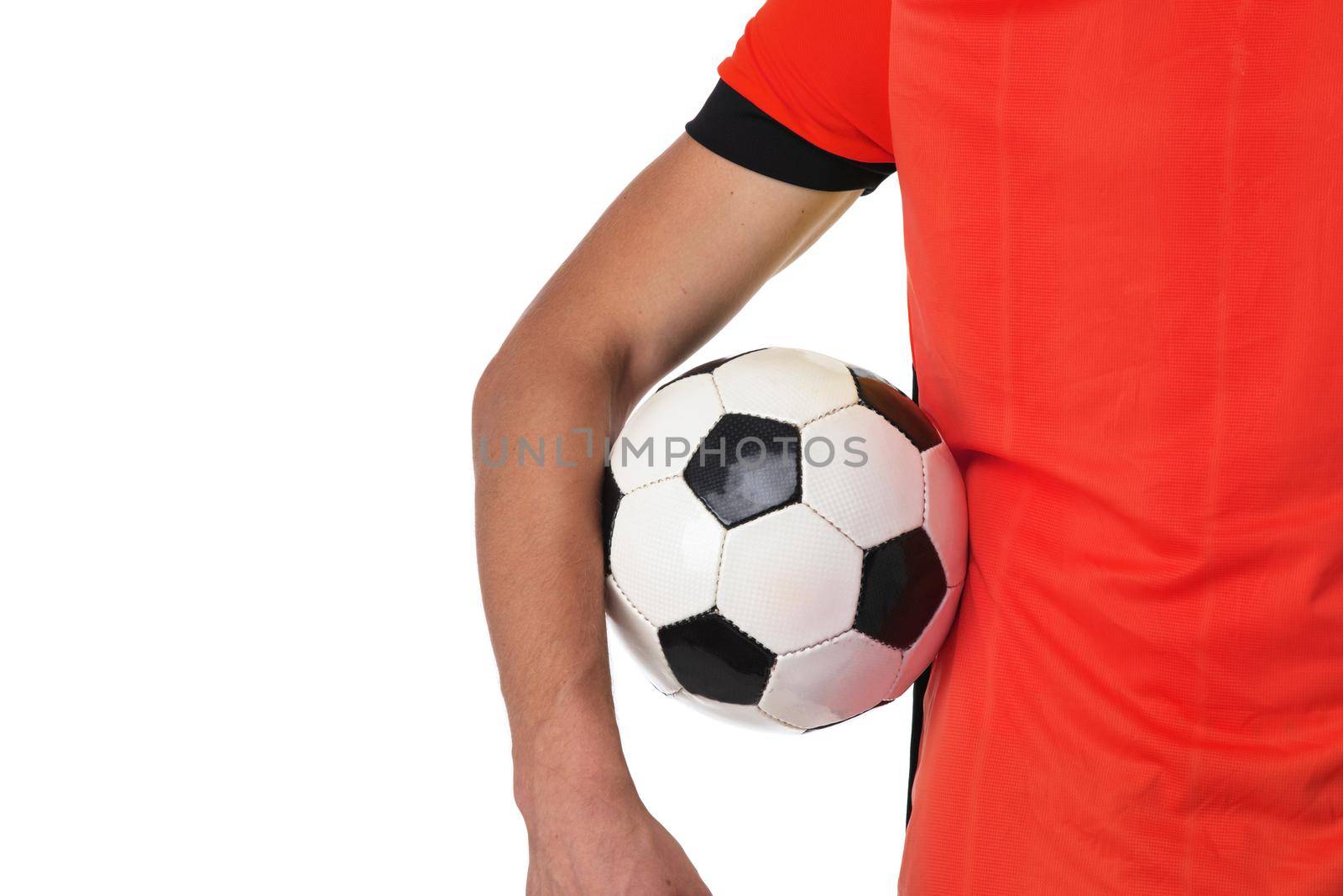 Soccer player holding ball by ALotOfPeople