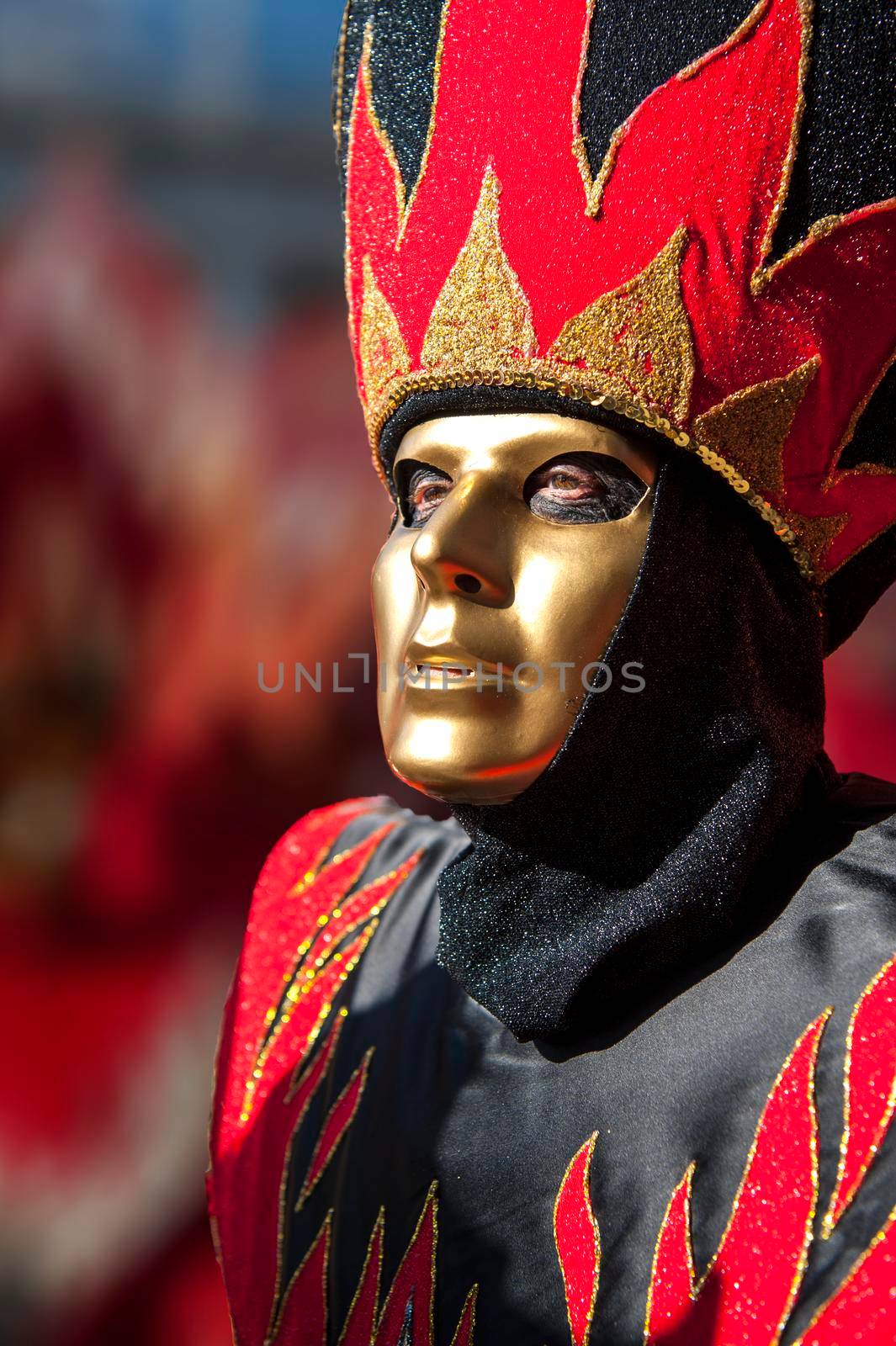 VENICE, ITALY - Febrary 22 2020: The masks of the Venice carnival 2020