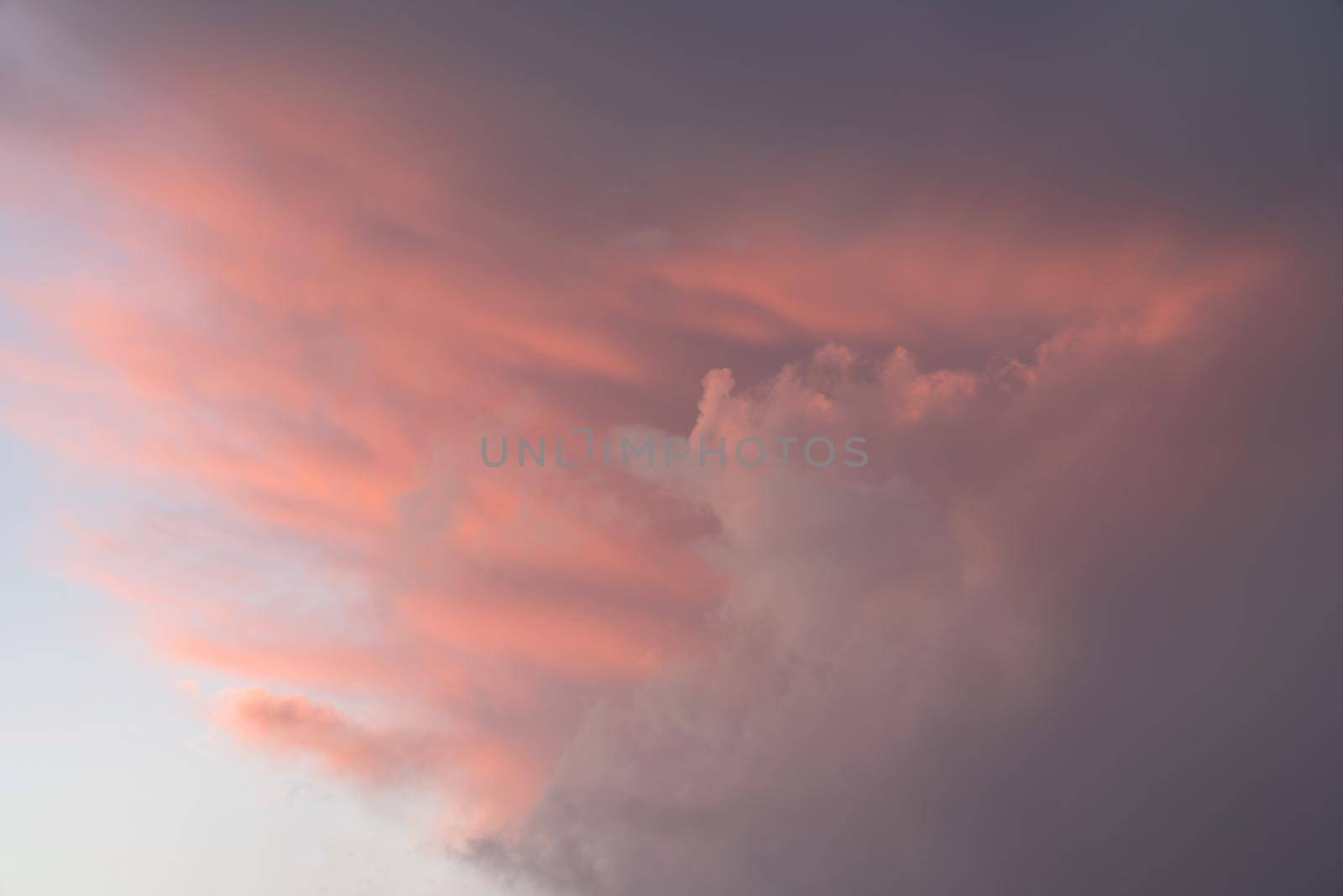 Evening sky with pastel-colored clouds