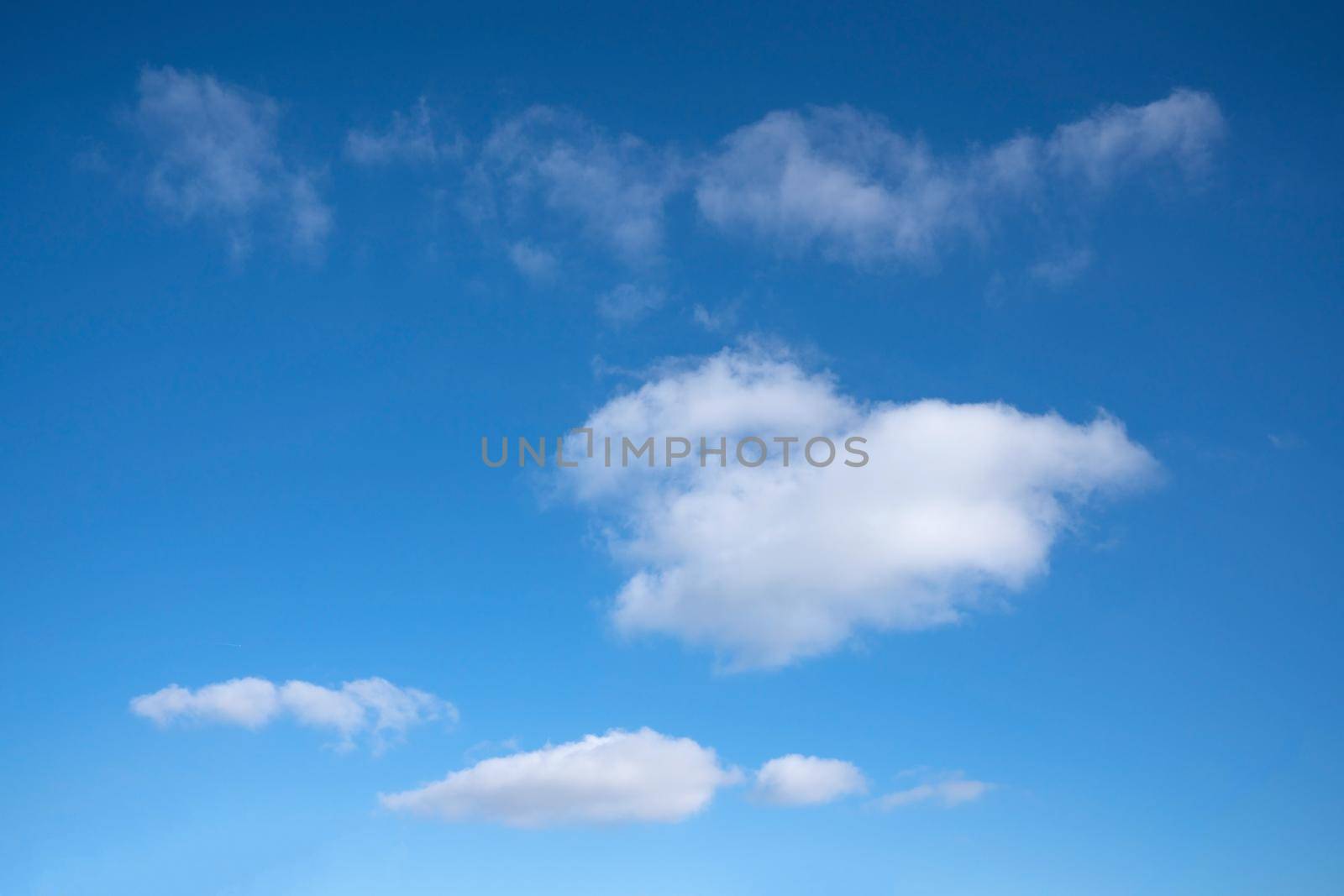 View to sky with cumulus clouds