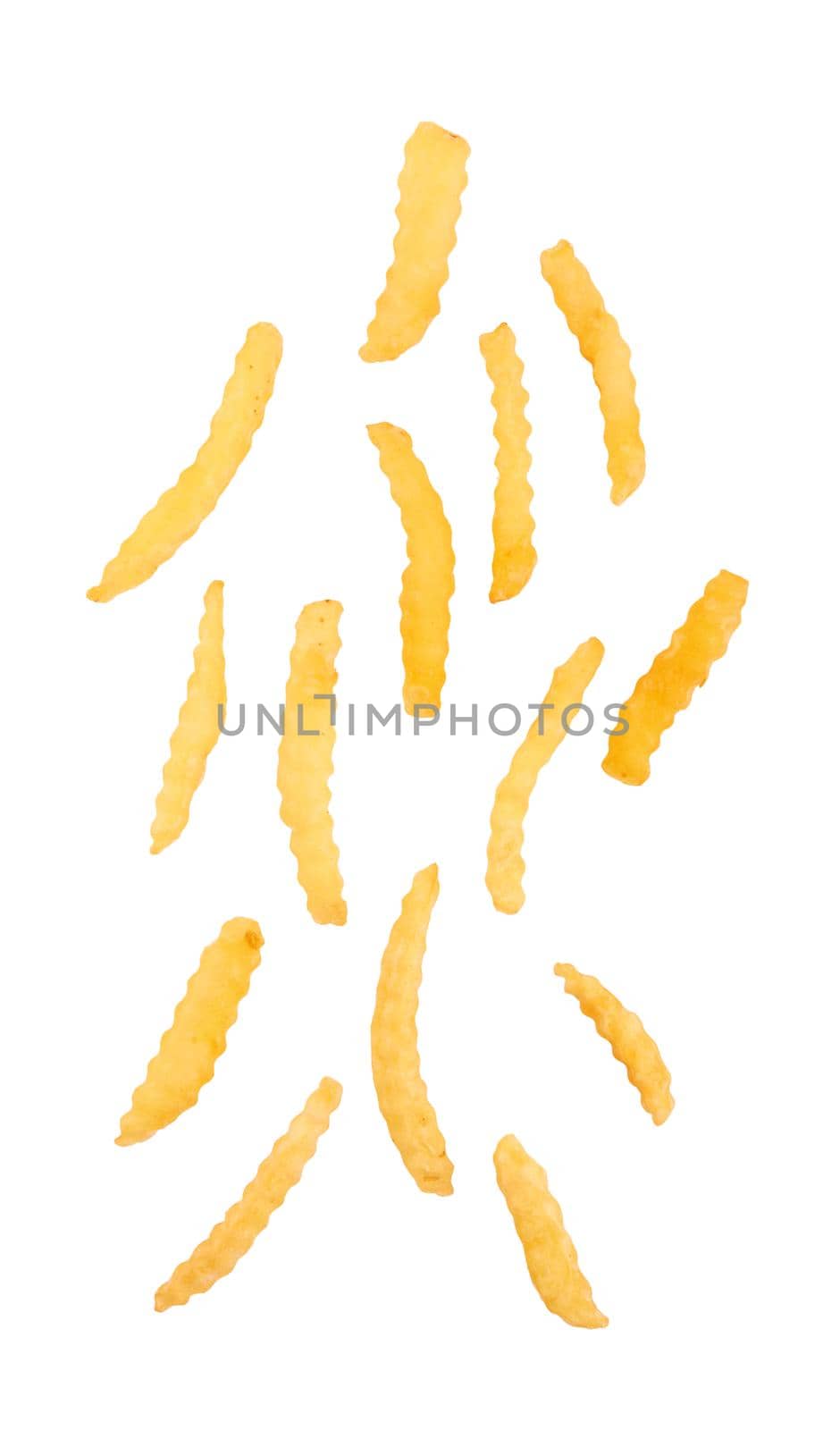 French fries on white by pioneer111