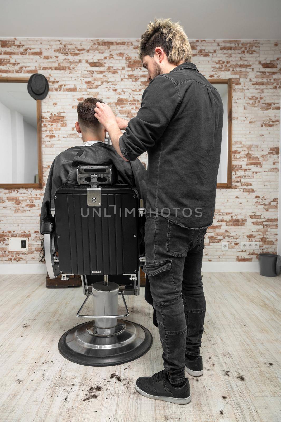 Work at the barber shop. High quality photo