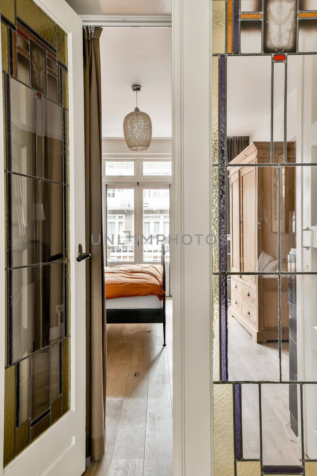 unusual design of bright door bedroom entrance