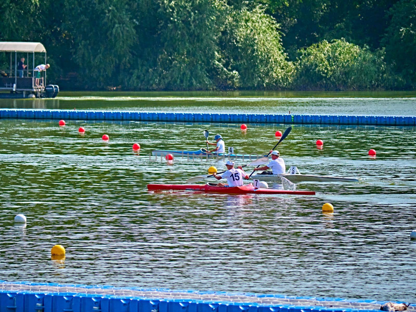 russia 2021. rower on a sports kayak. general plan by lempro