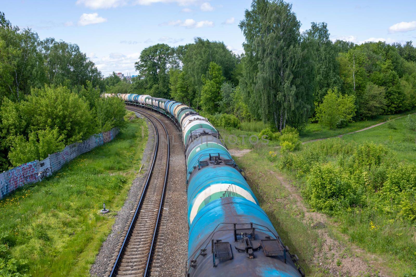 Fuel train, rolling stock with petrochemical tanks. Export by lapushka62