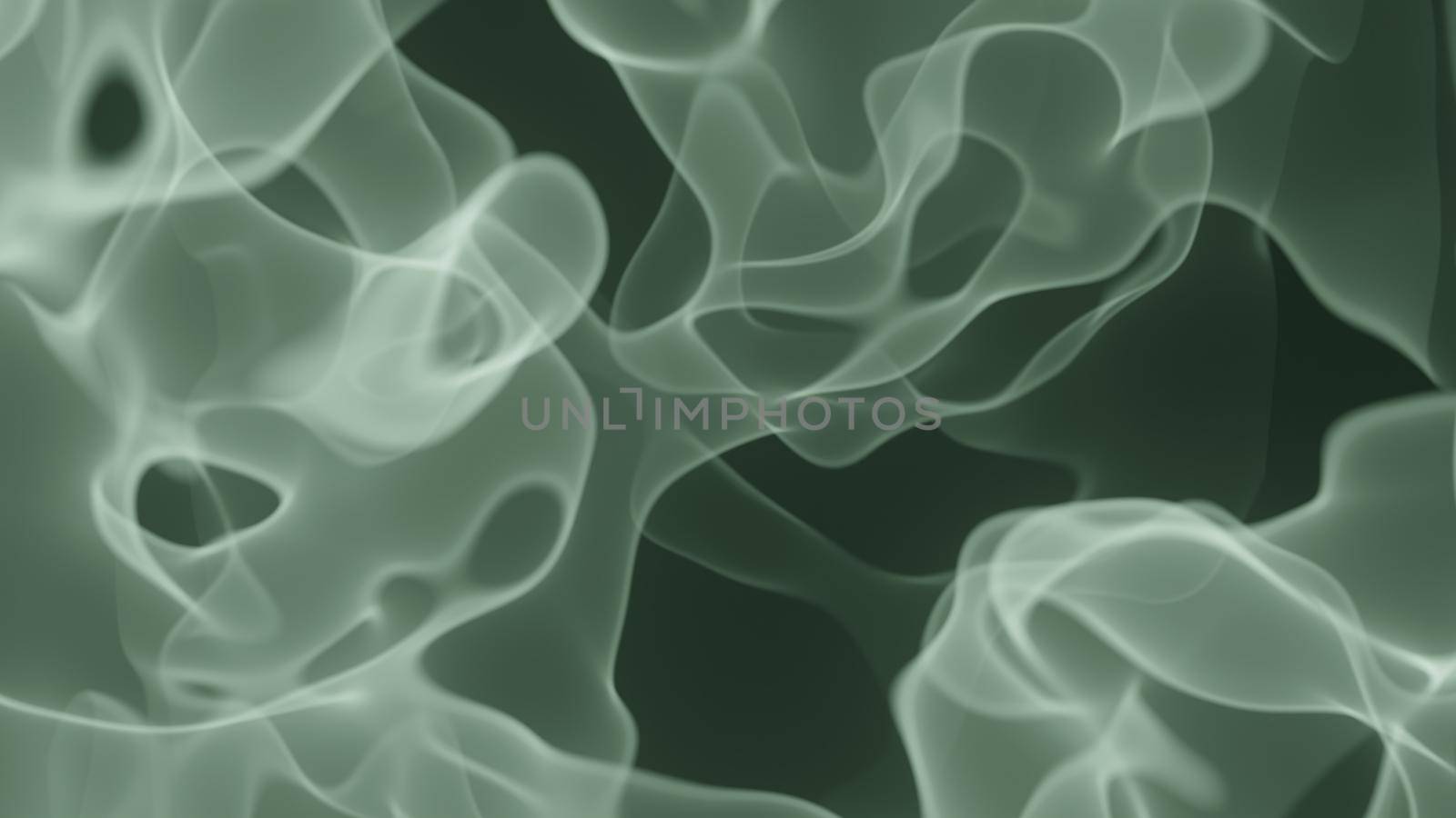 Dynamic rushing substance or smoke 3d illustration. Texture of ethereal incense or spirit with tiny glow. by raferto1973