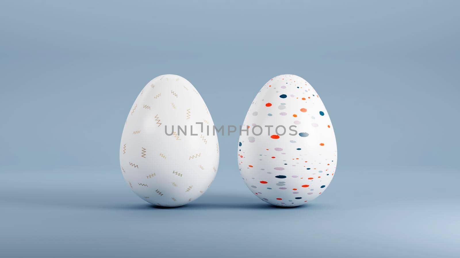 Set of realistic eggs on white background. 3D rendering illustration. by raferto1973